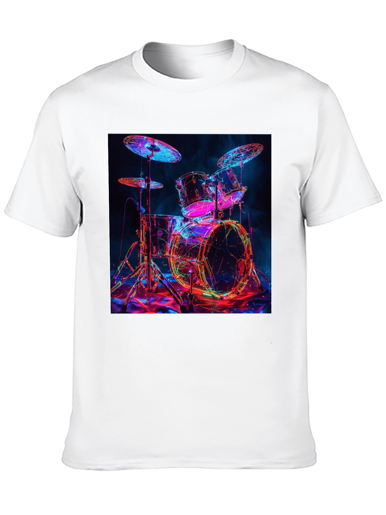 Neon Drum Kit Graphic T-Shirt