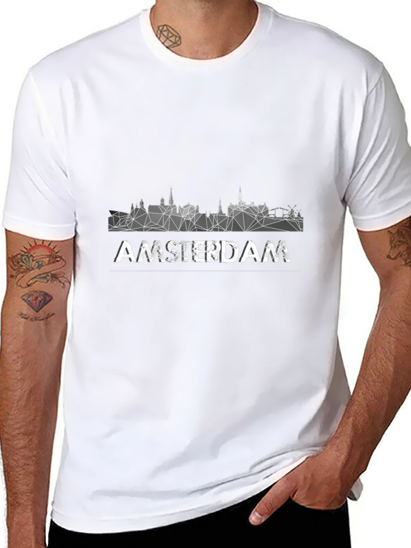 Amsterdam Skyline Geometric Graphic Tee