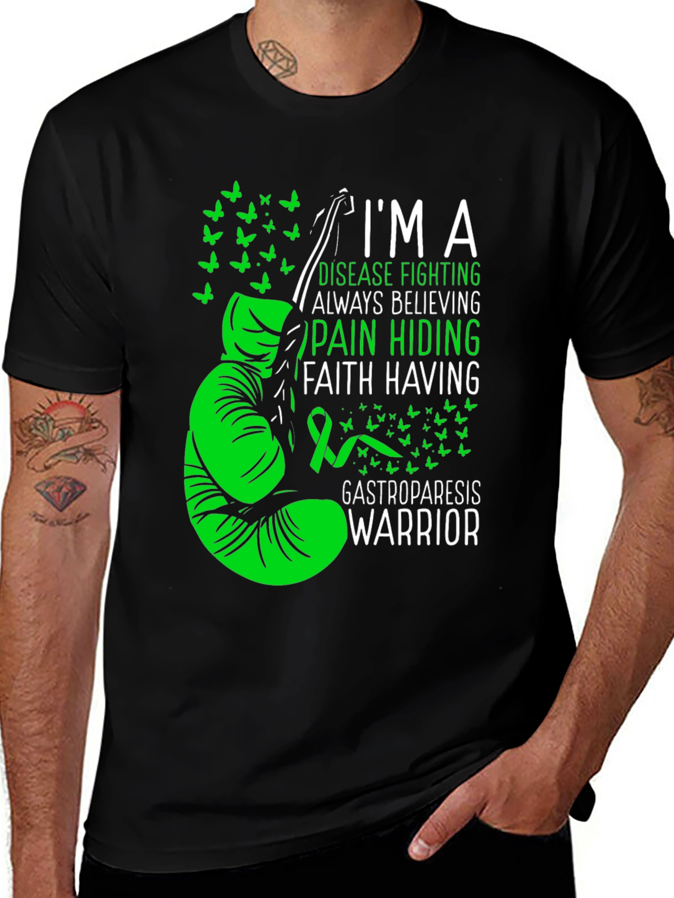 Gastroparesis Warrior T-Shirt: Disease Fighting Faith Having