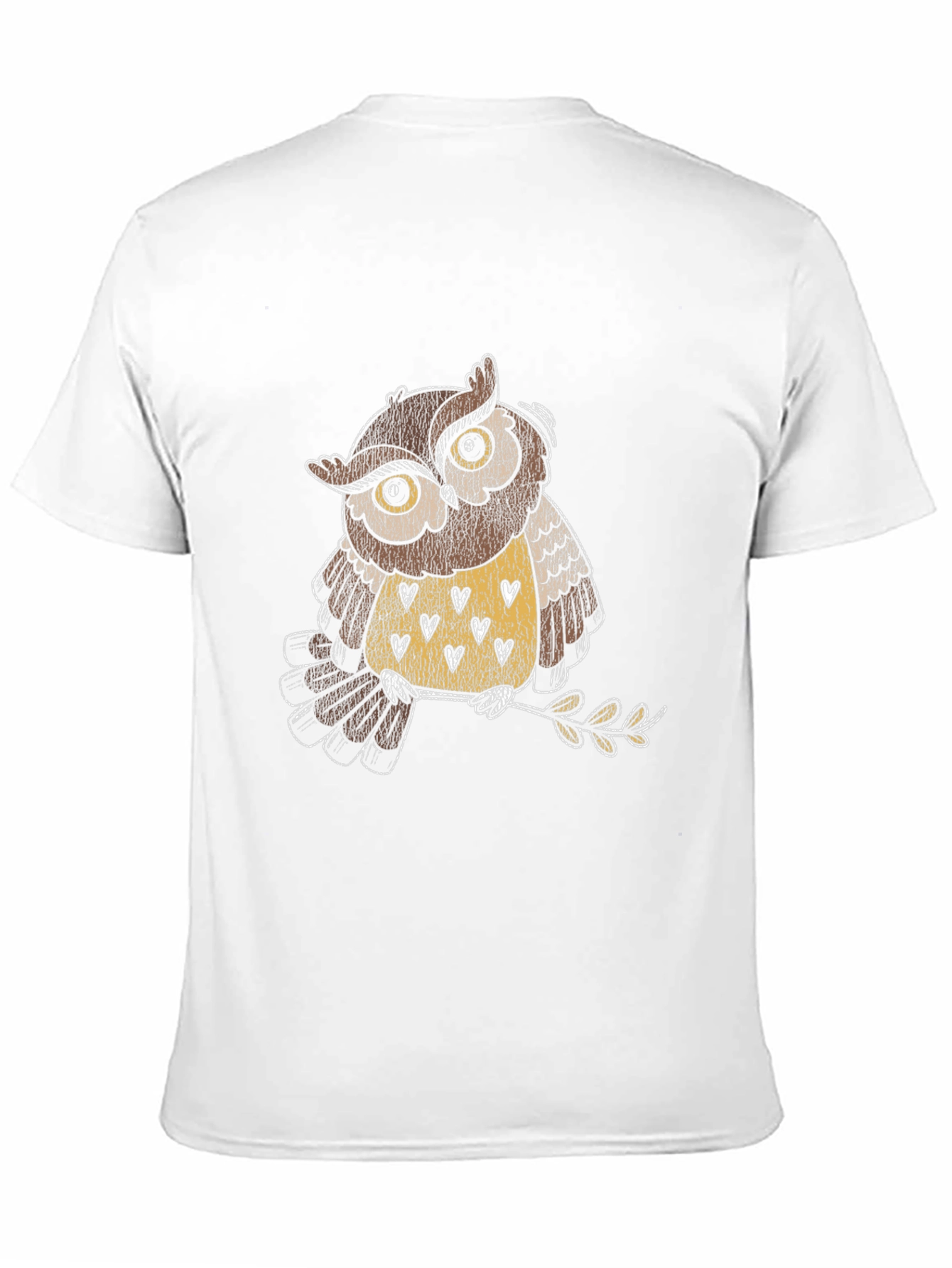 Owl Graphic Black T-Shirt - Mens Crew Neck Tee