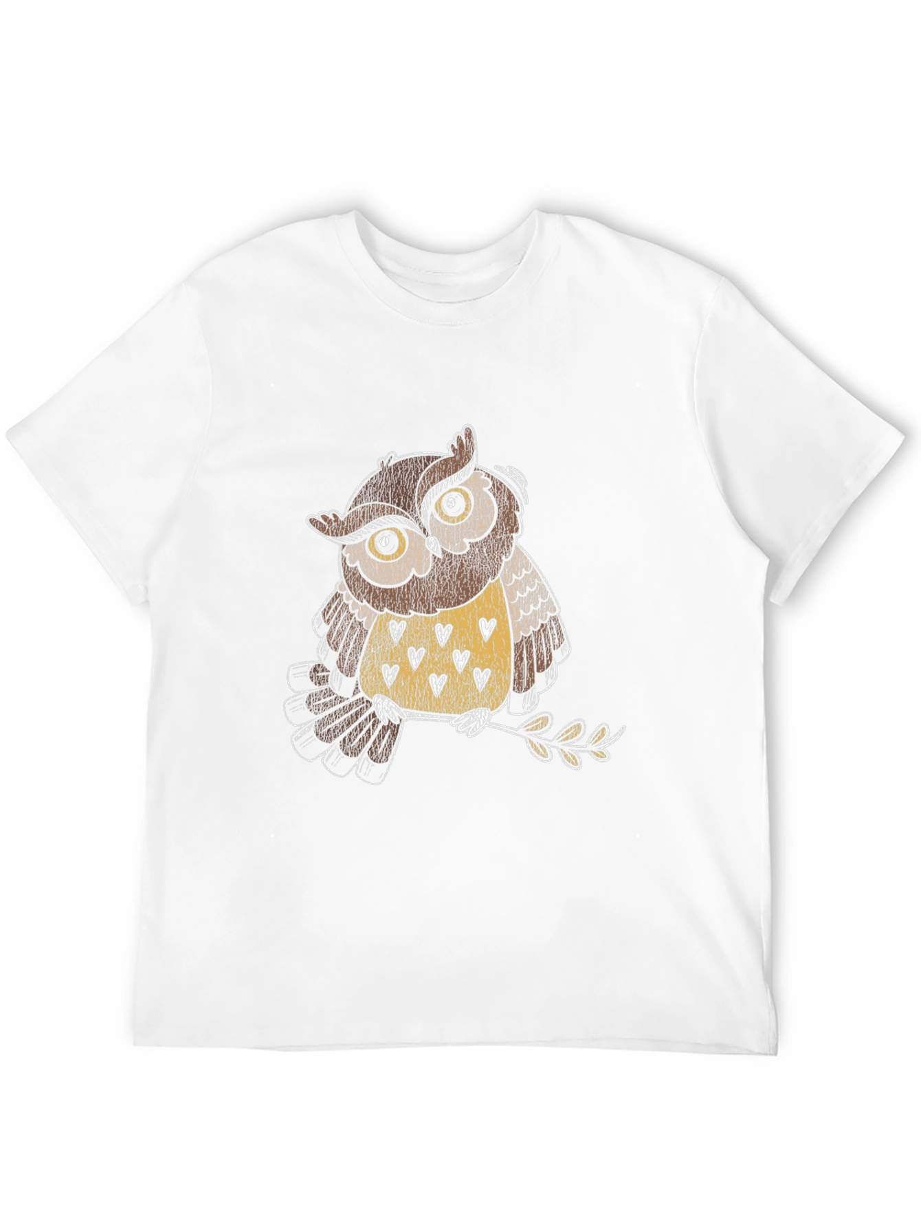 Owl Graphic Black T-Shirt - Mens Crew Neck Tee