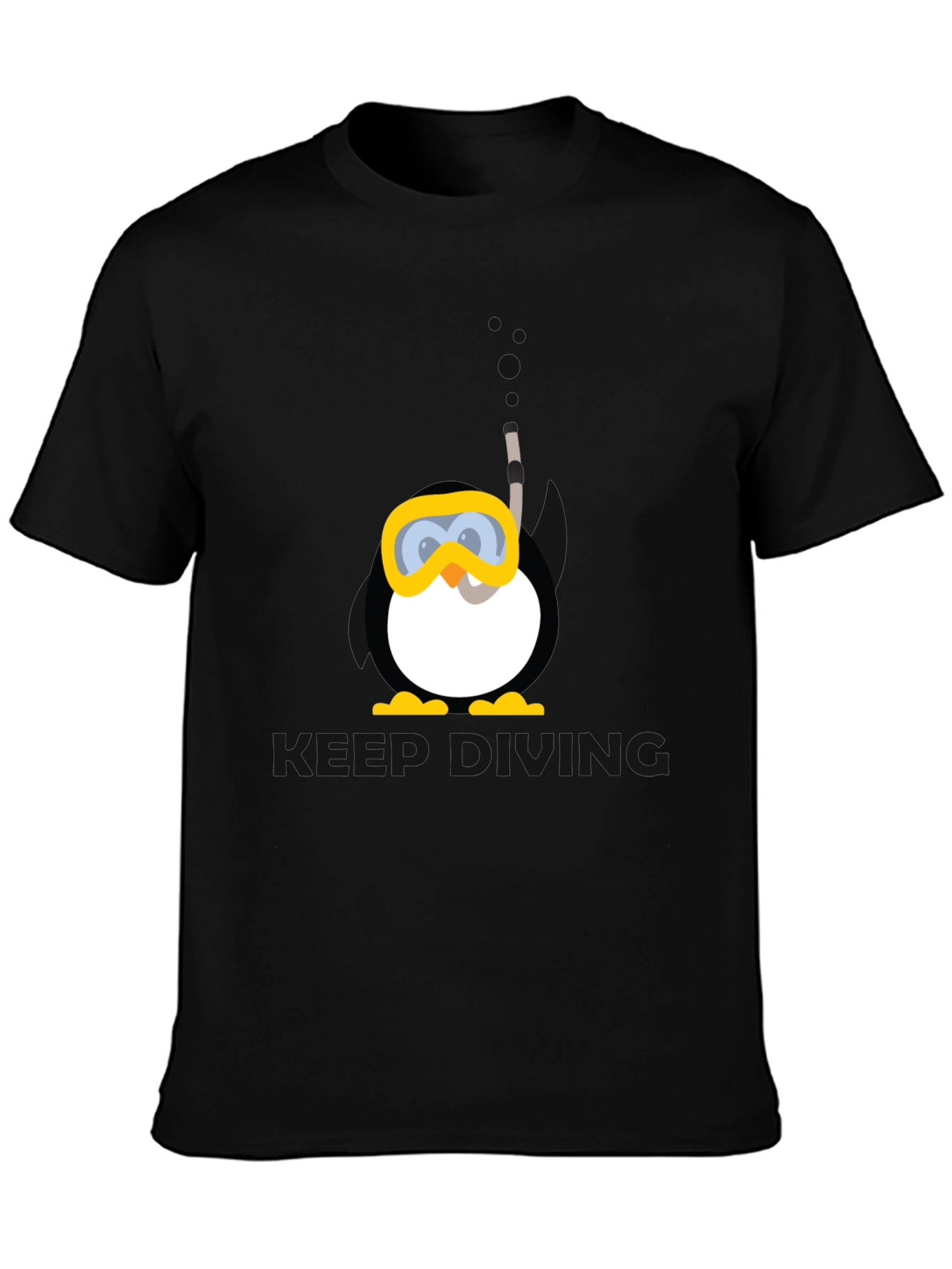 Scuba Penguin Graphic Tee - Black