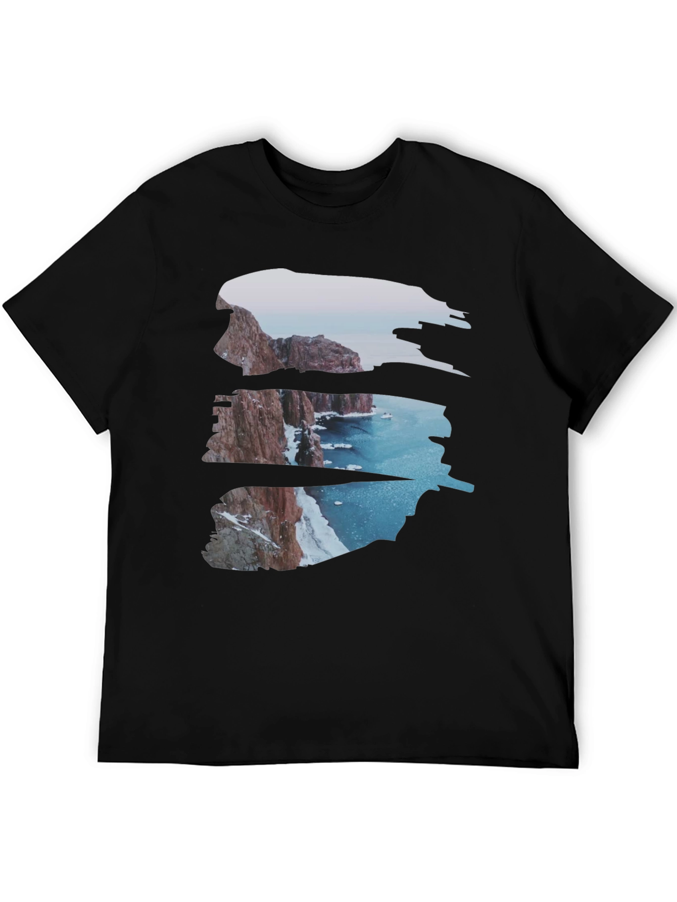 Cliffside Vista Graphic Tee - Coastal Scene Shirt
