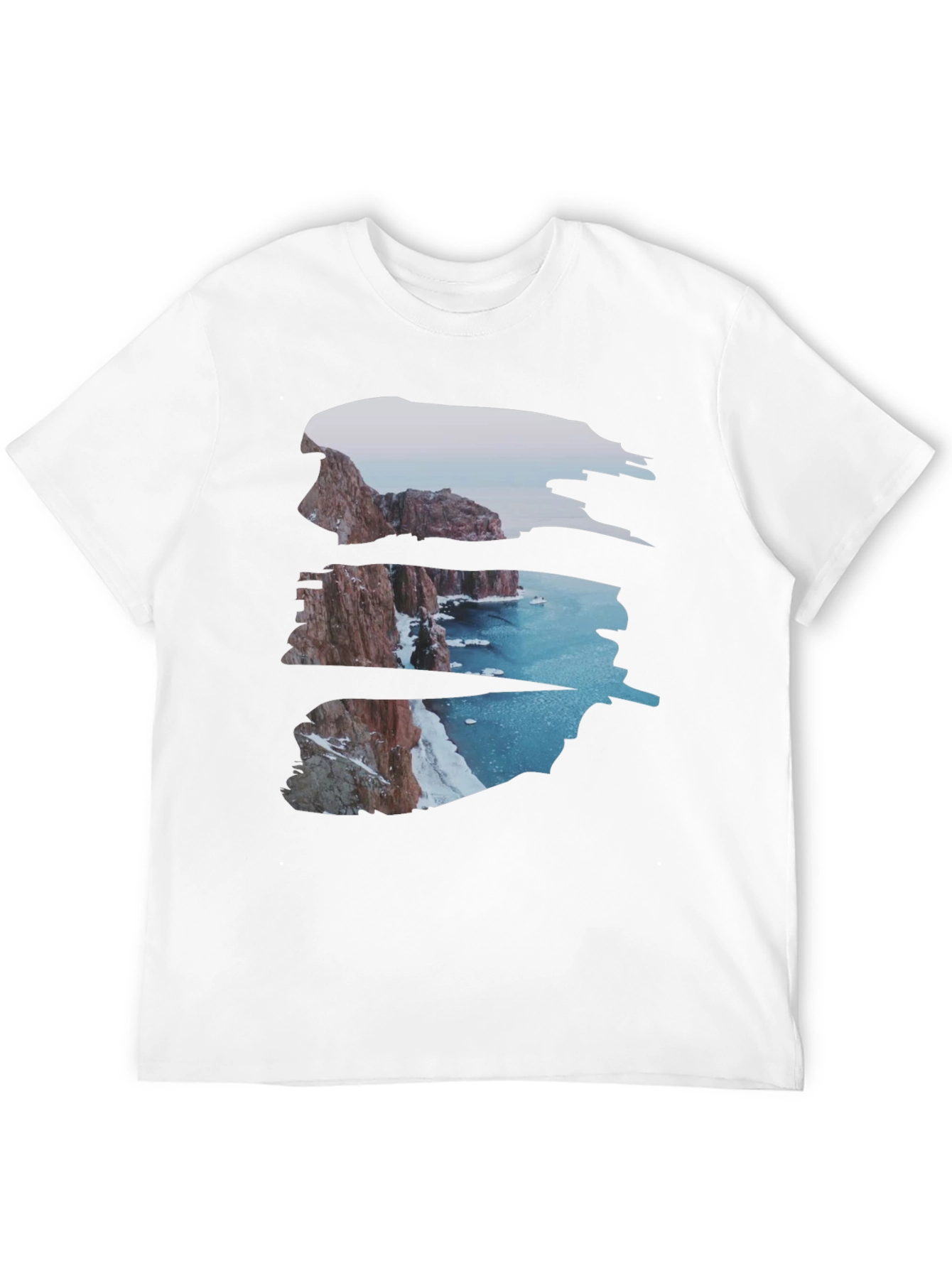 Cliffside Vista Graphic Tee - Coastal Scene Shirt