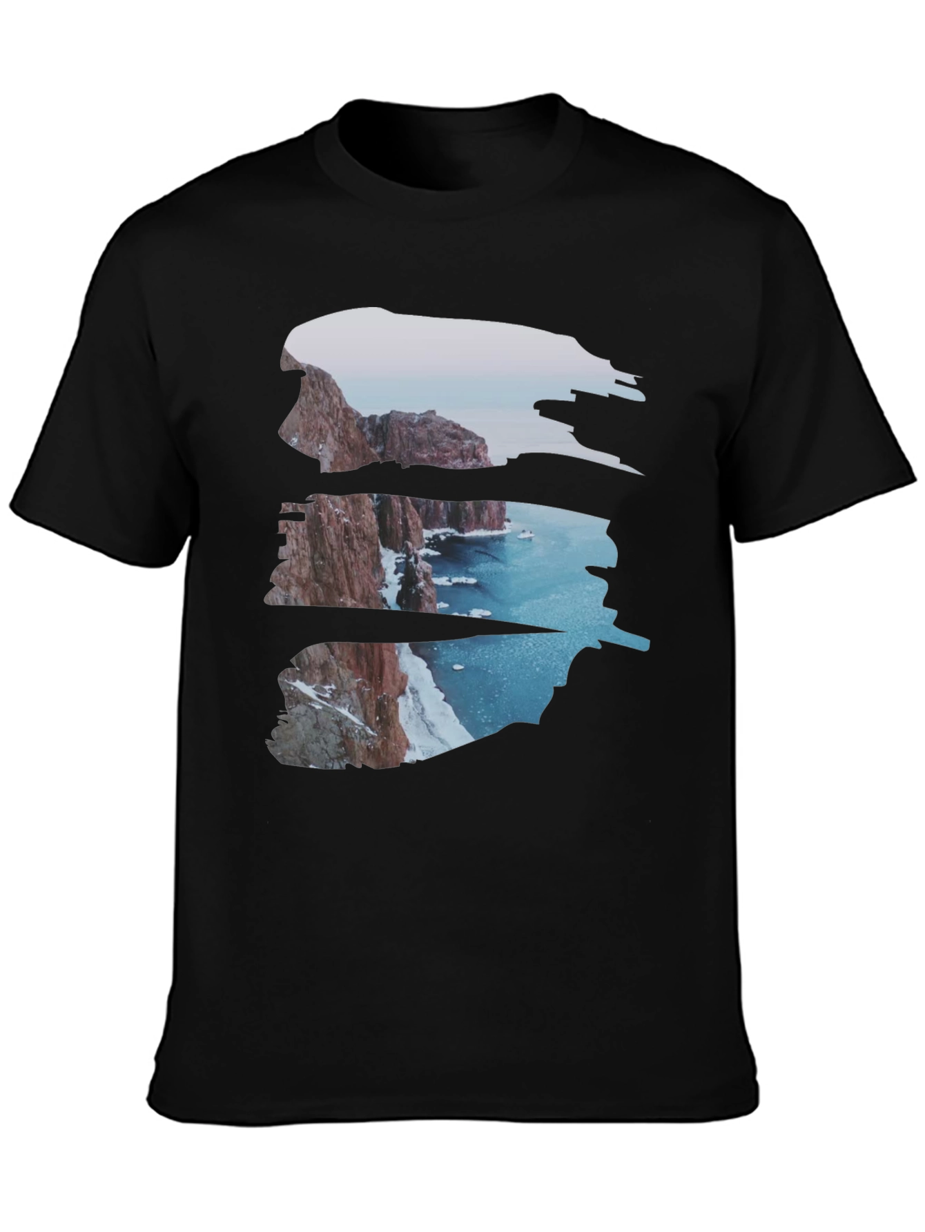 Cliffside Vista Graphic Tee - Coastal Scene Shirt