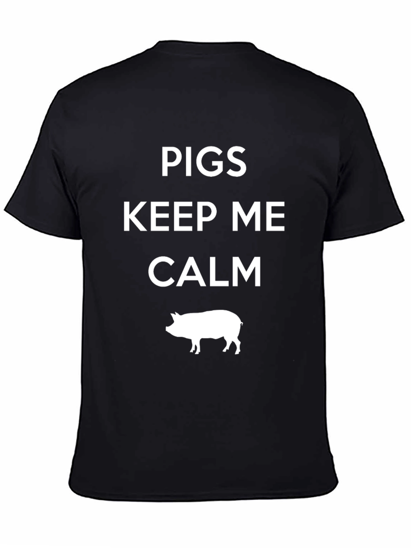 Pigs Keep Me Calm Black Graphic T-Shirt