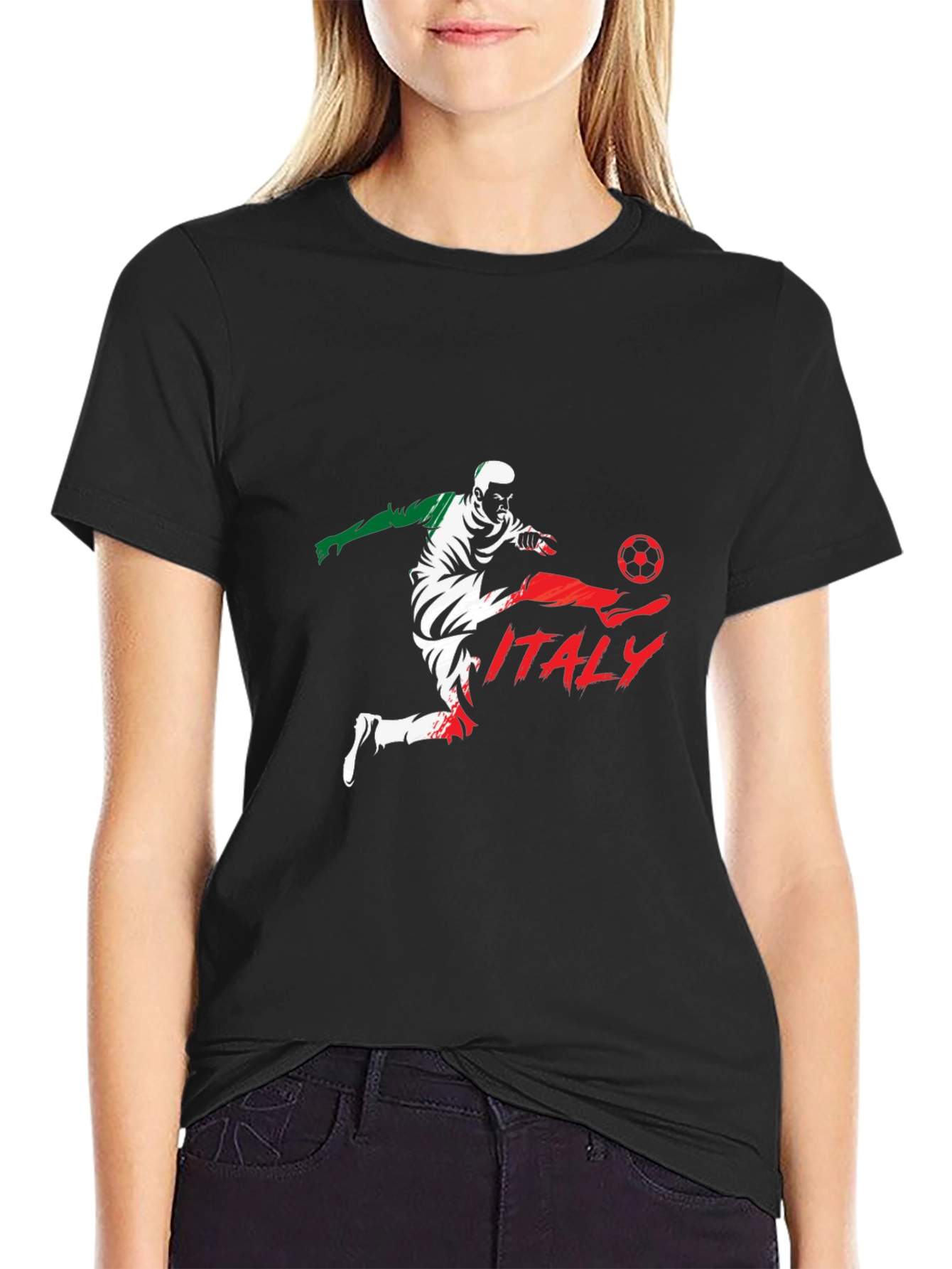 Italy Soccer Fan T-Shirt - Black Graphic Tee