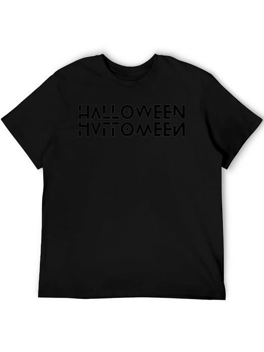 Halloween Inverted Text Black T-Shirt