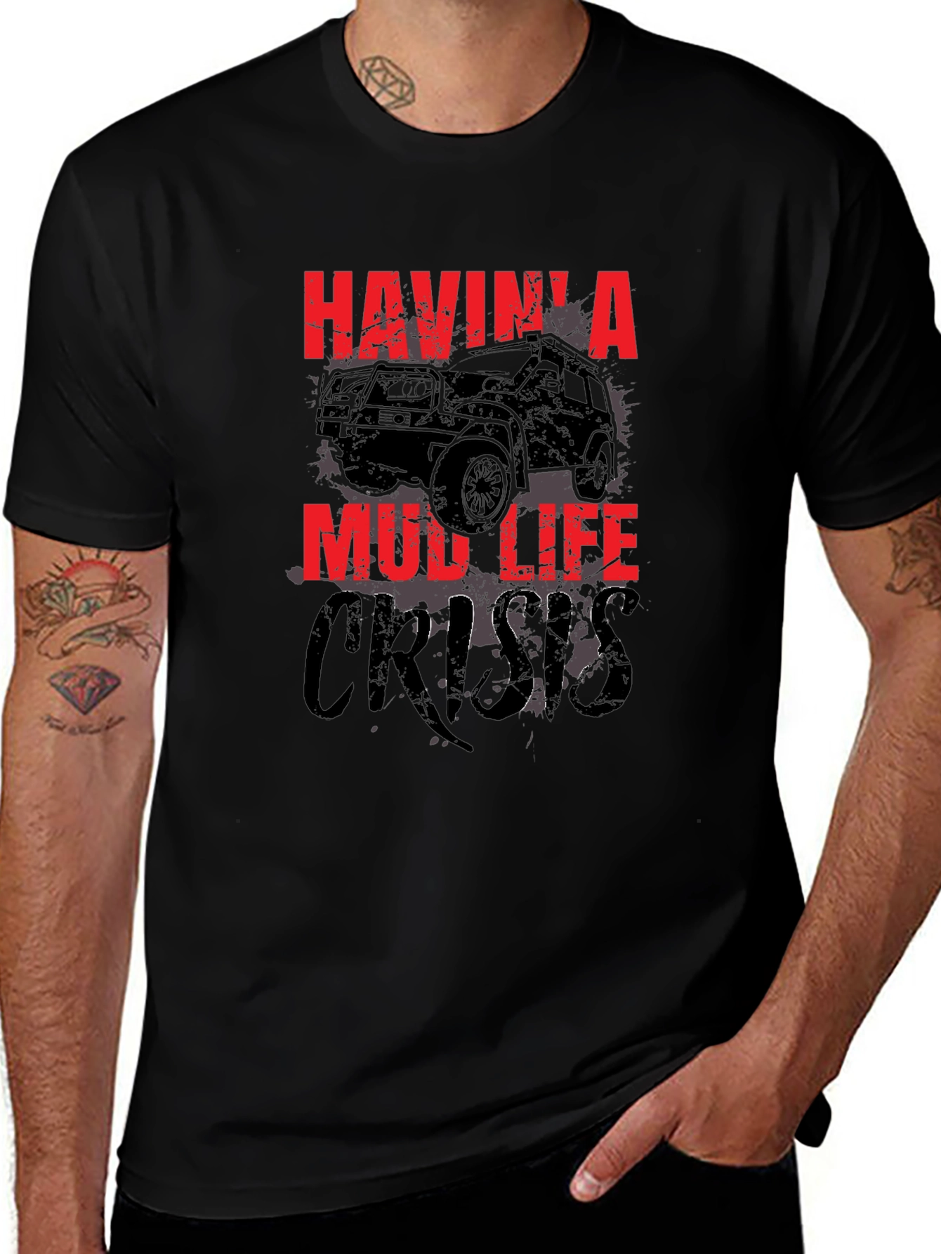 Mud Life Crisis Black T-Shirt for Off-Road Enthusiasts