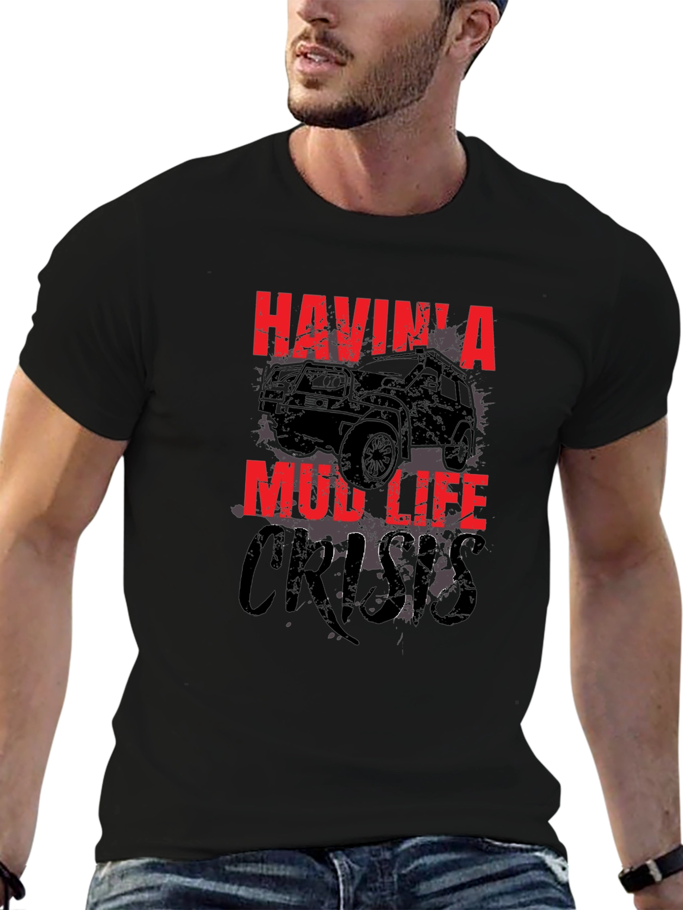 Mud Life Crisis Black T-Shirt for Off-Road Enthusiasts