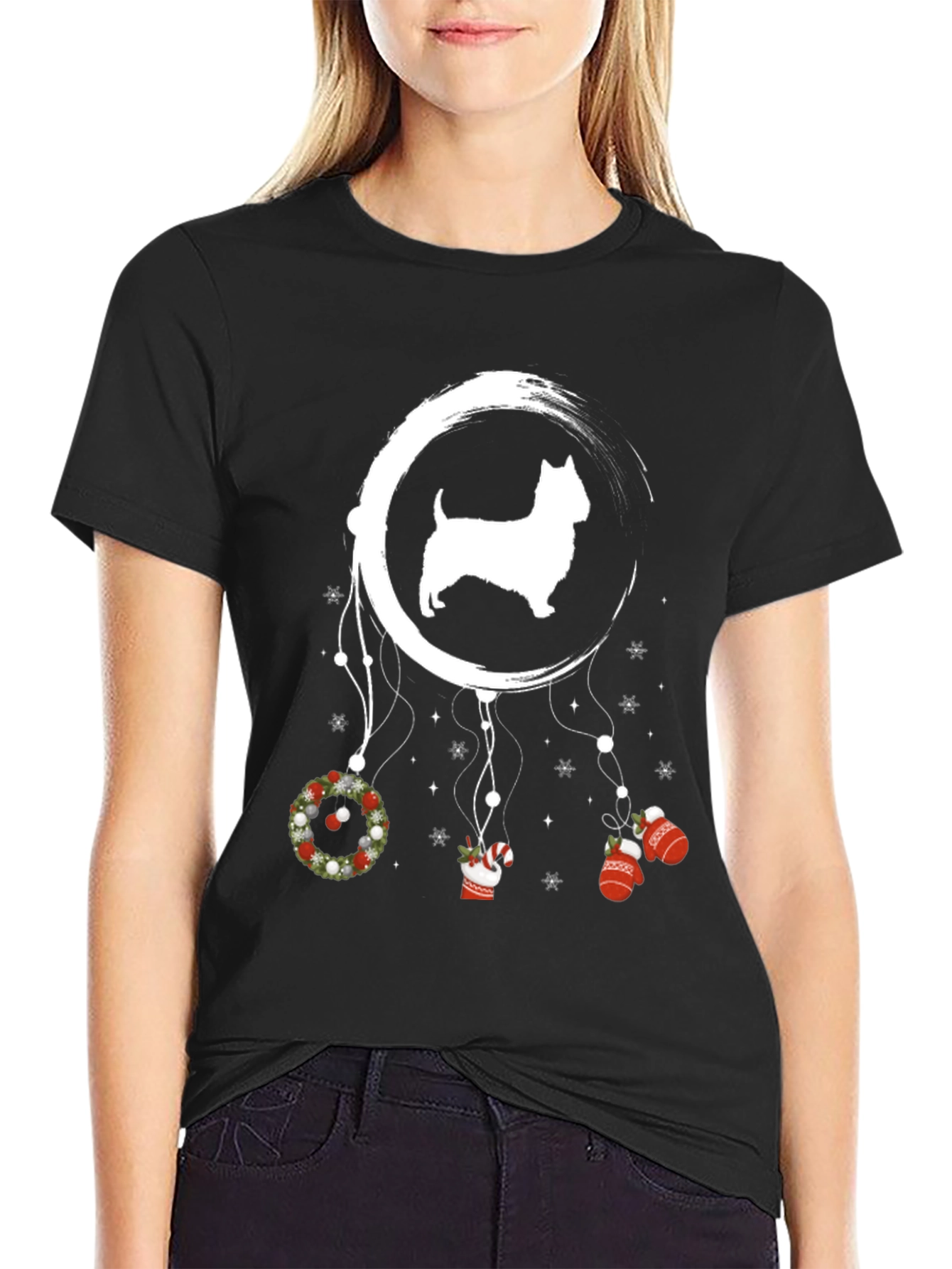 Dog Dream Catcher Graphic Tee - Festive Holiday Design