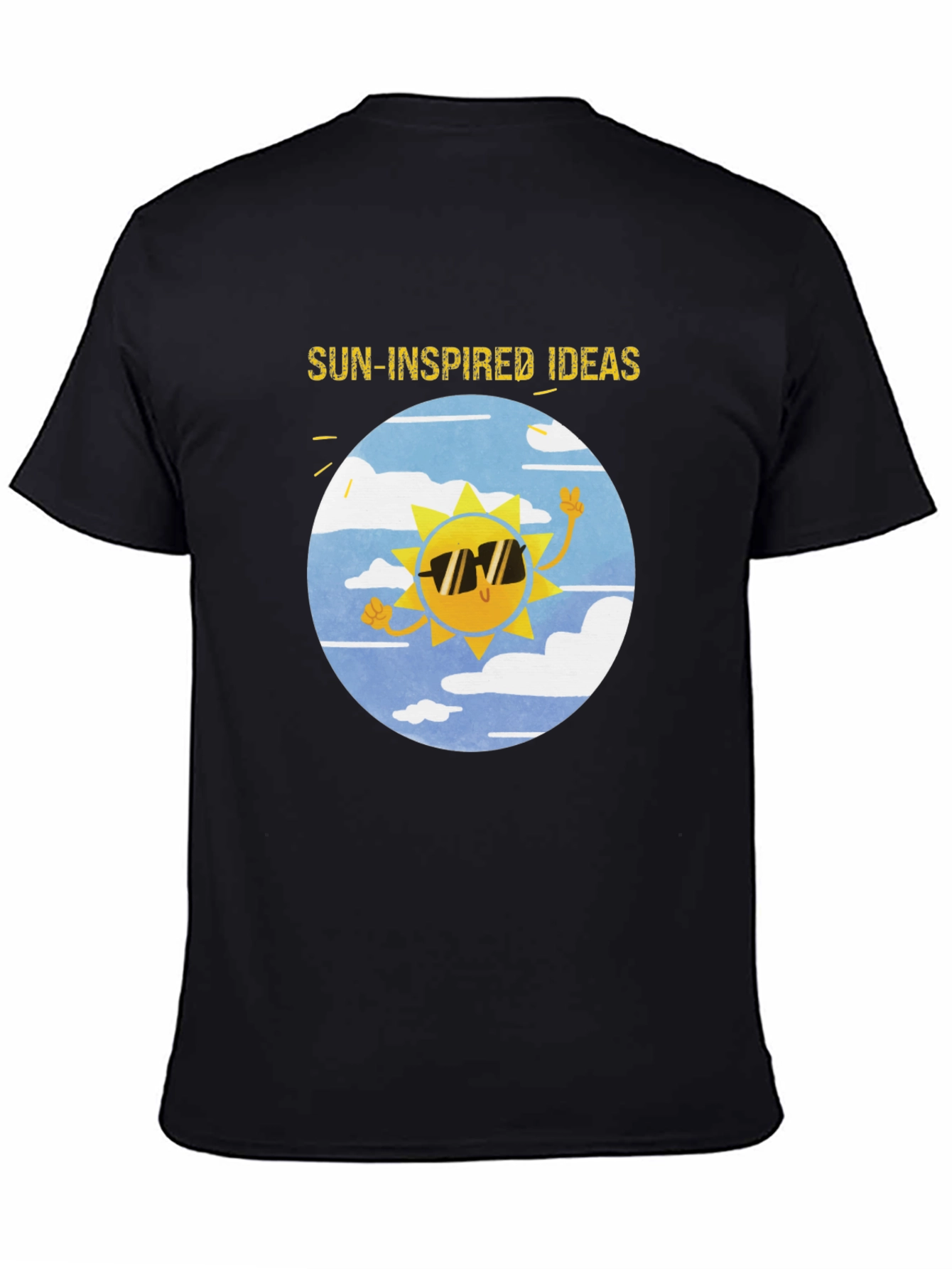 Sun-Inspired Ideas Black Graphic Tee