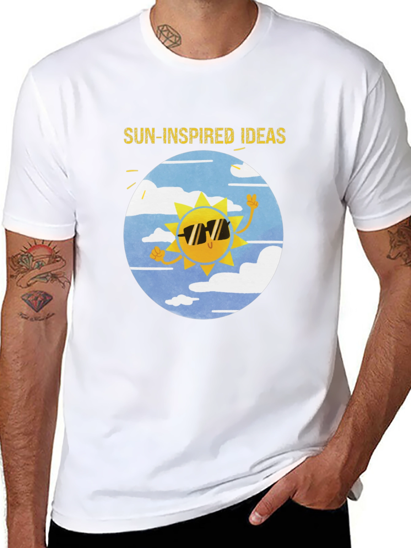 Sun-Inspired Ideas Black Graphic Tee