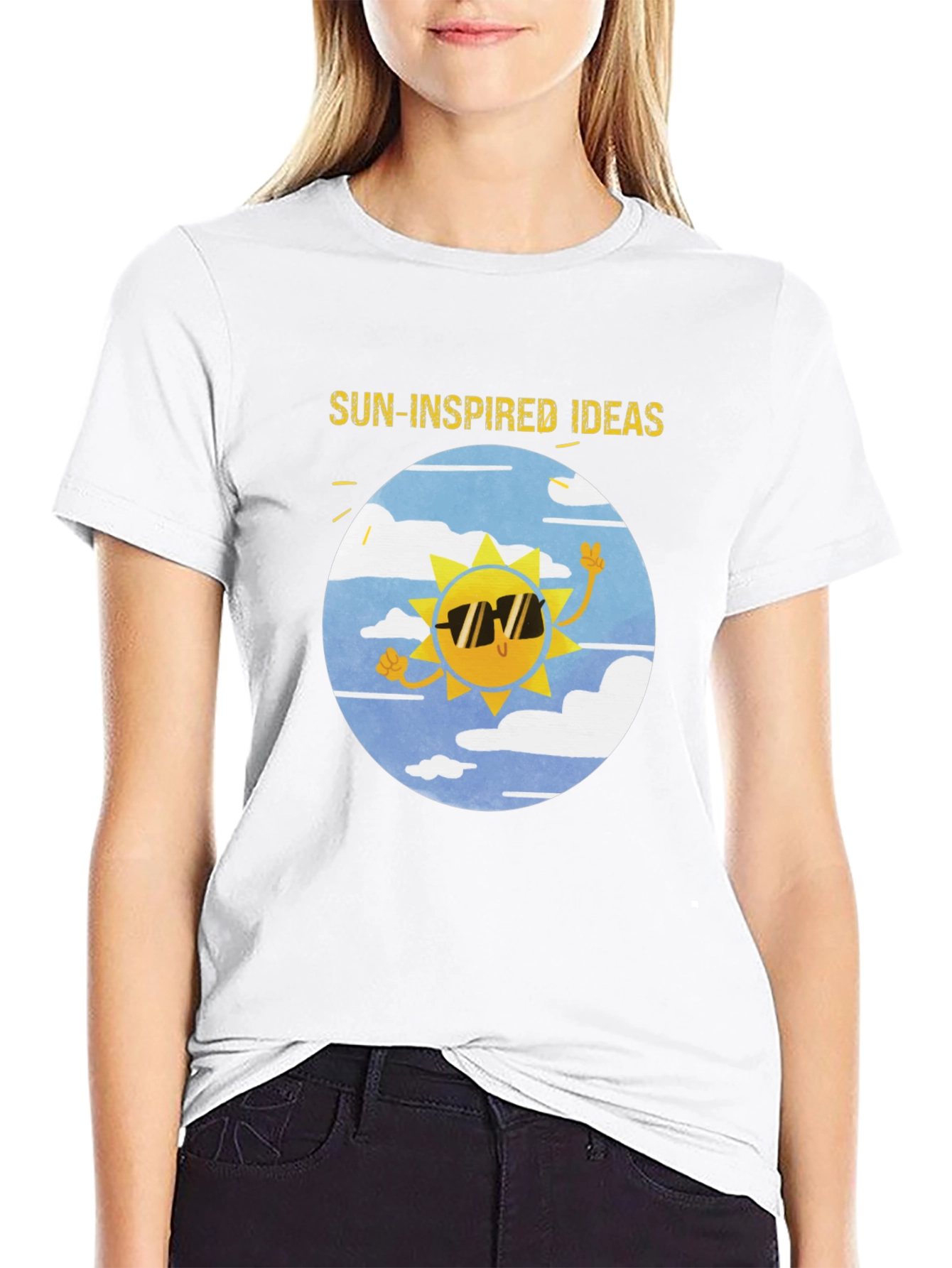 Sun-Inspired Ideas Black Graphic Tee