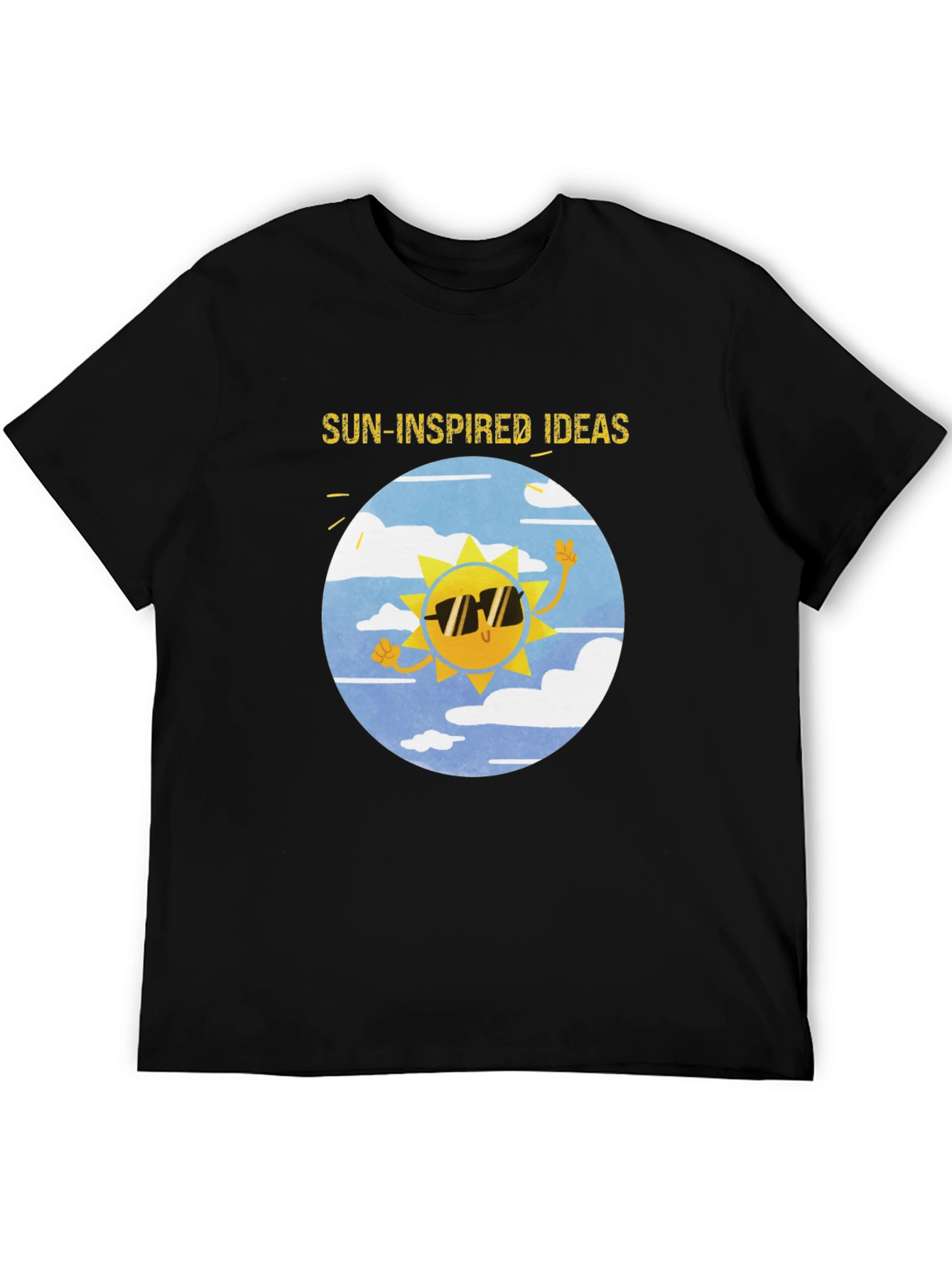 Sun-Inspired Ideas Black Graphic Tee