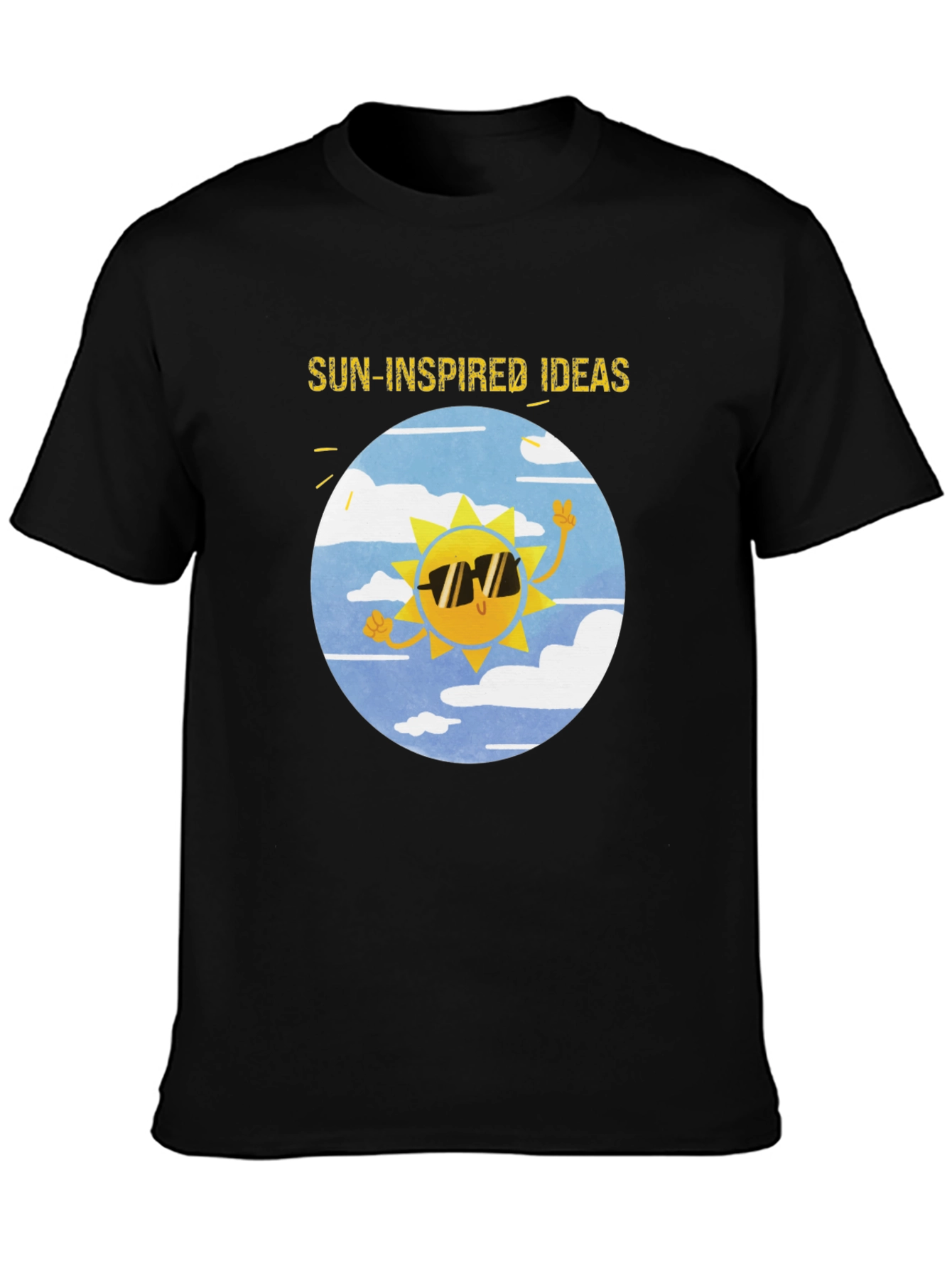Sun-Inspired Ideas Black Graphic Tee
