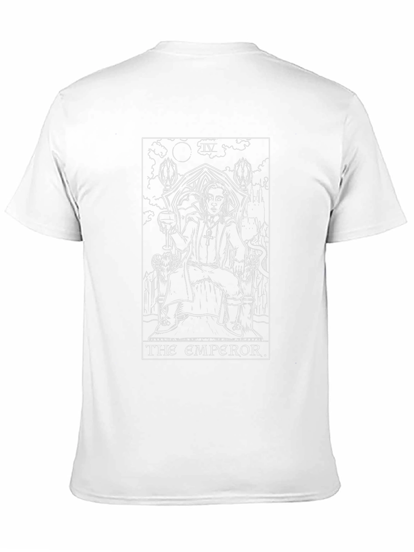 Emperor Tarot Card Graphic Print Black T-Shirt
