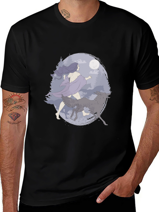 Wolf Moon Graphic Tee - Black