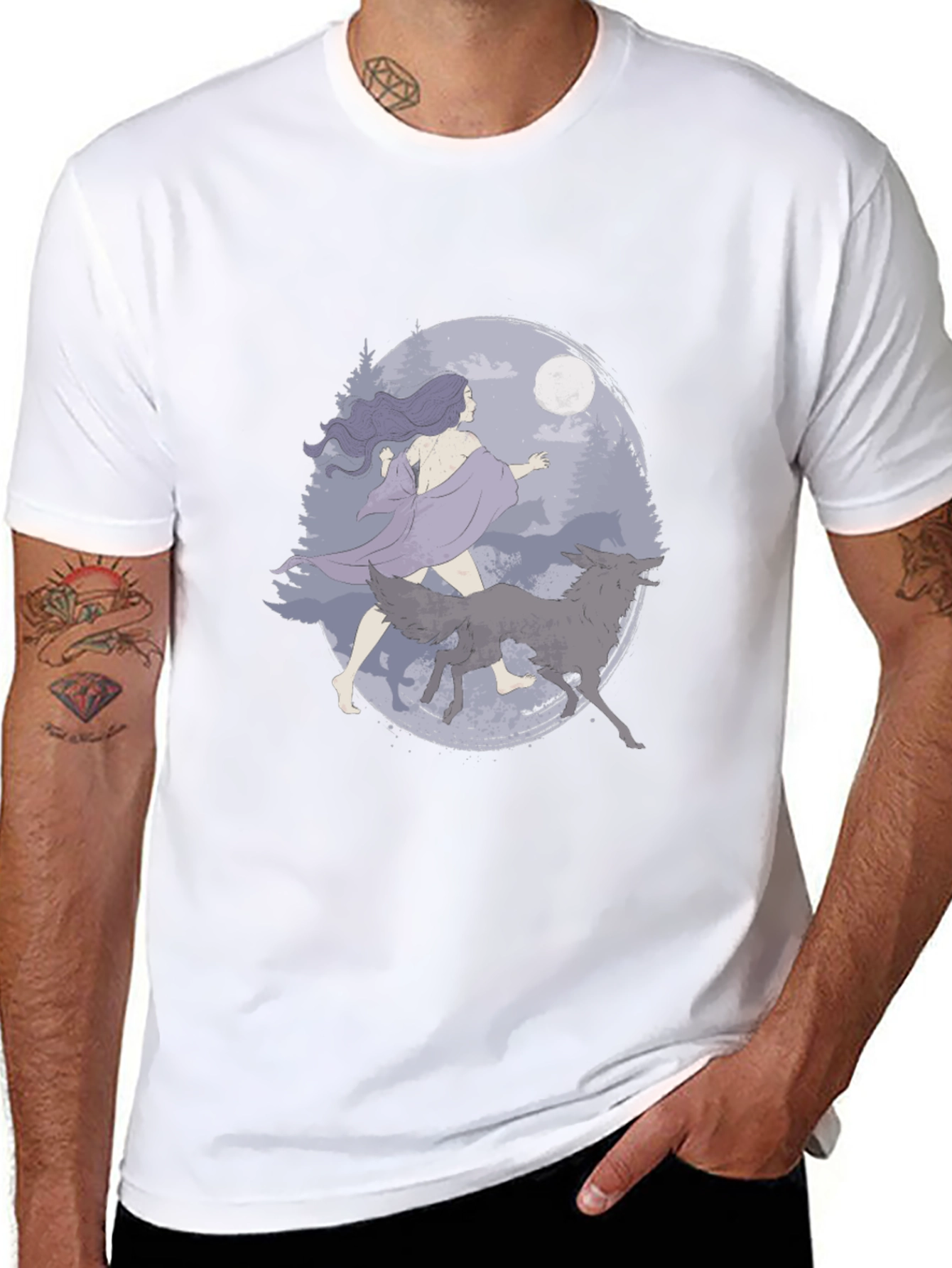 Wolf Moon Graphic Tee - Black