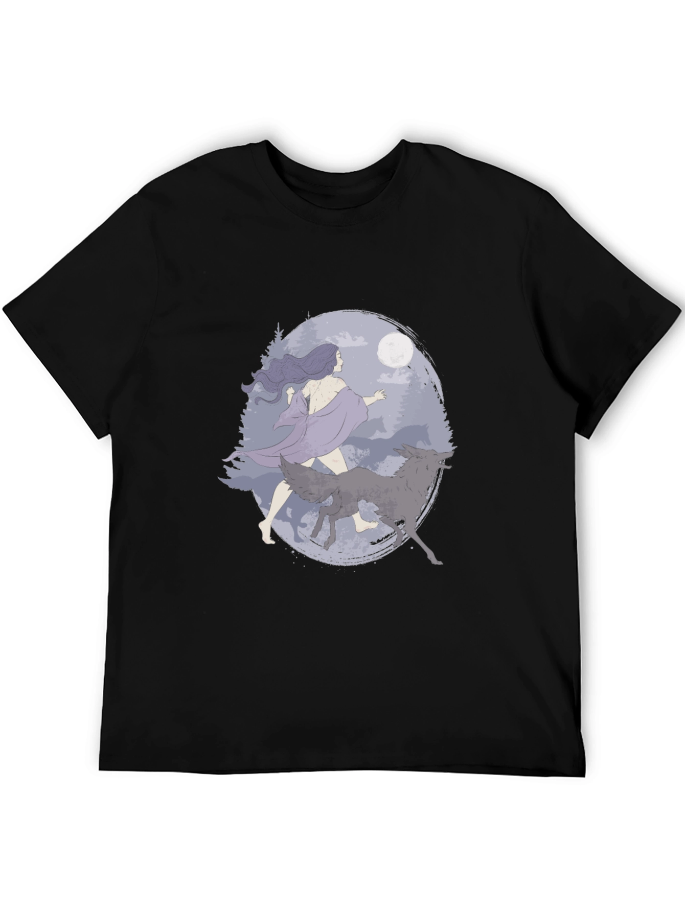 Wolf Moon Graphic Tee - Black