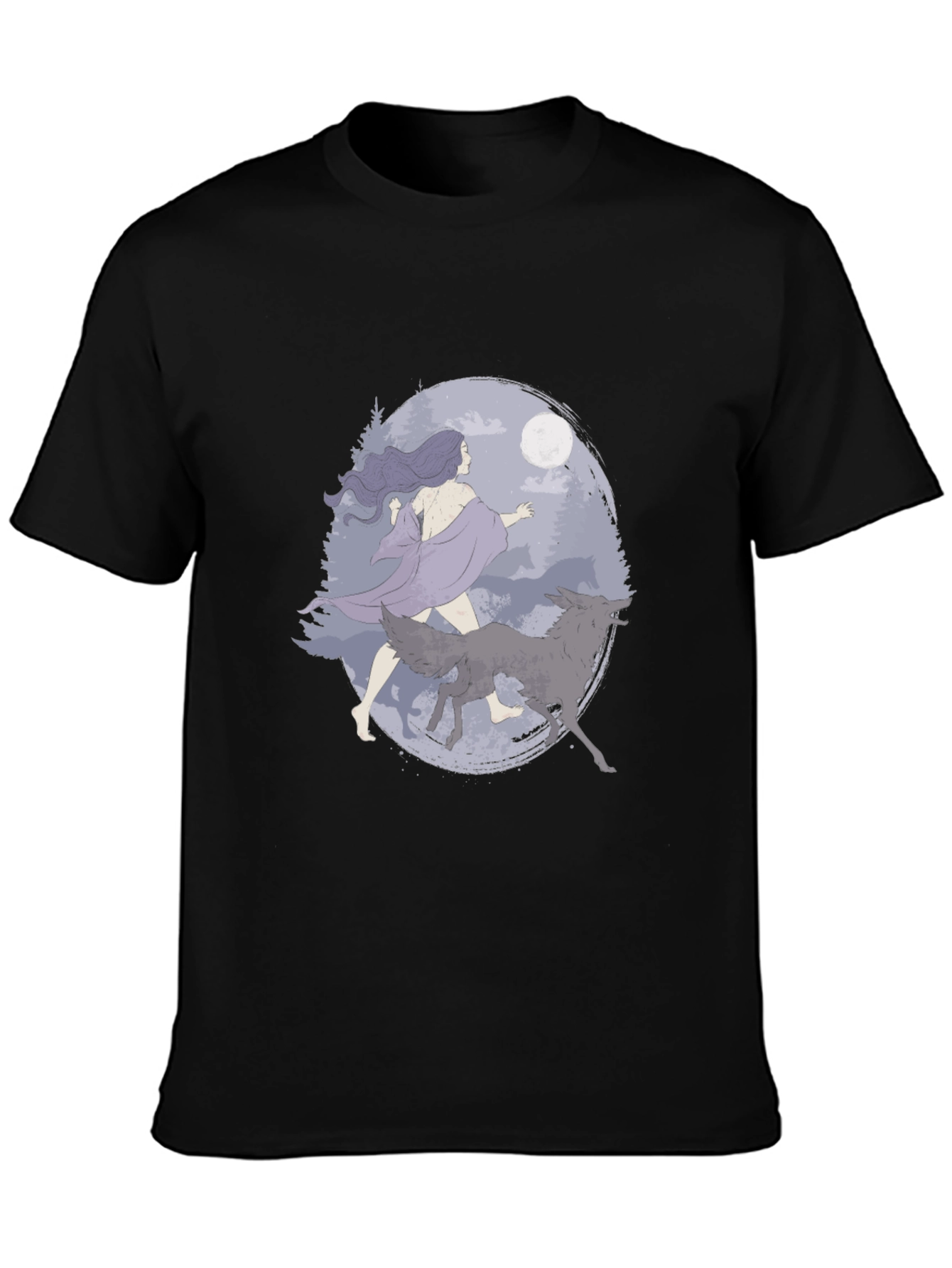 Wolf Moon Graphic Tee - Black