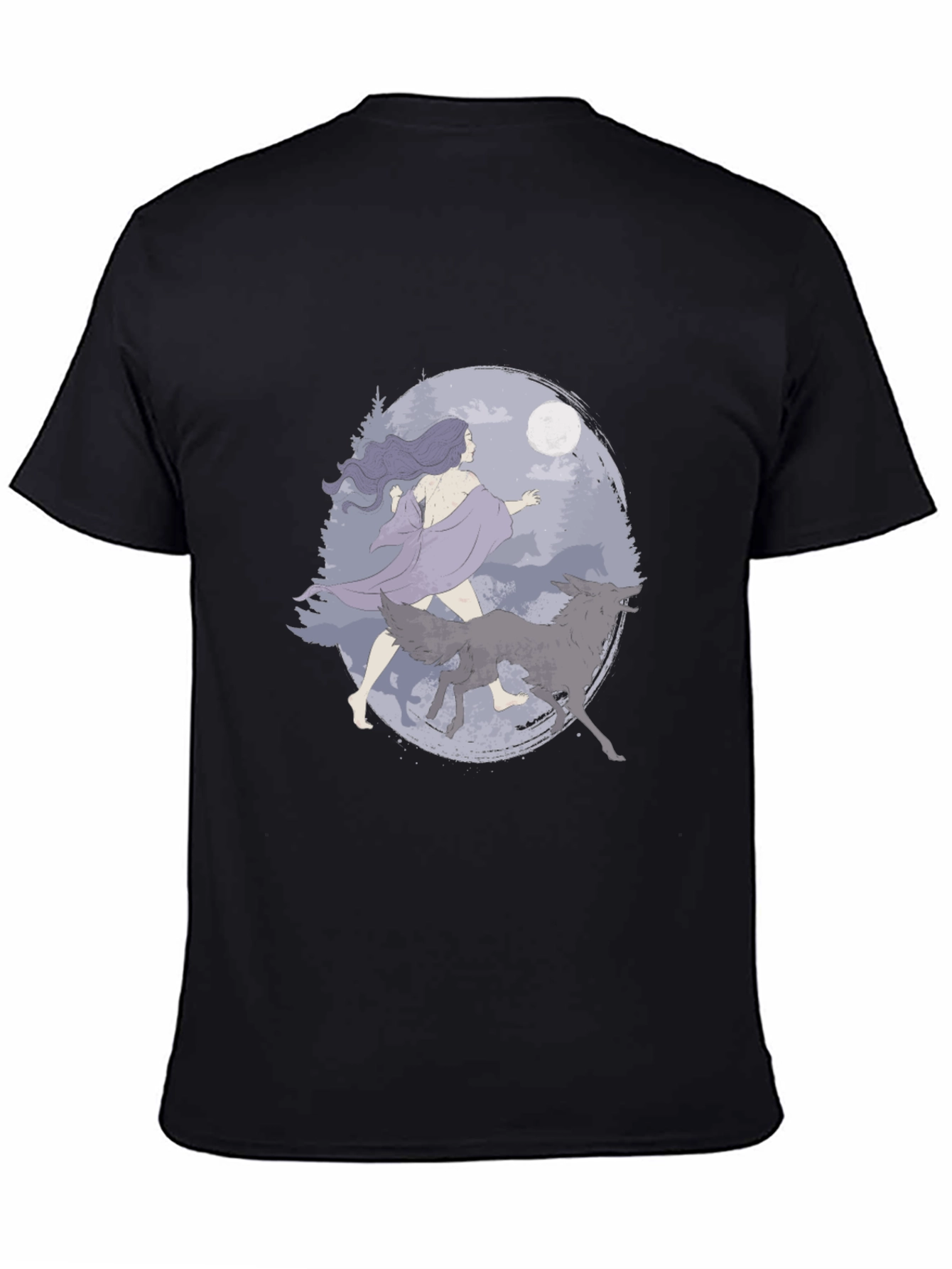 Wolf Moon Graphic Tee - Black