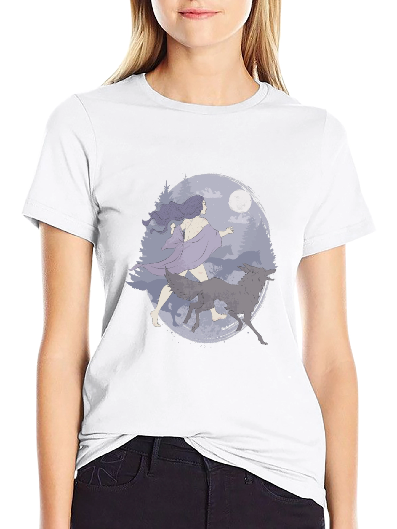 Wolf Moon Graphic Tee - Black