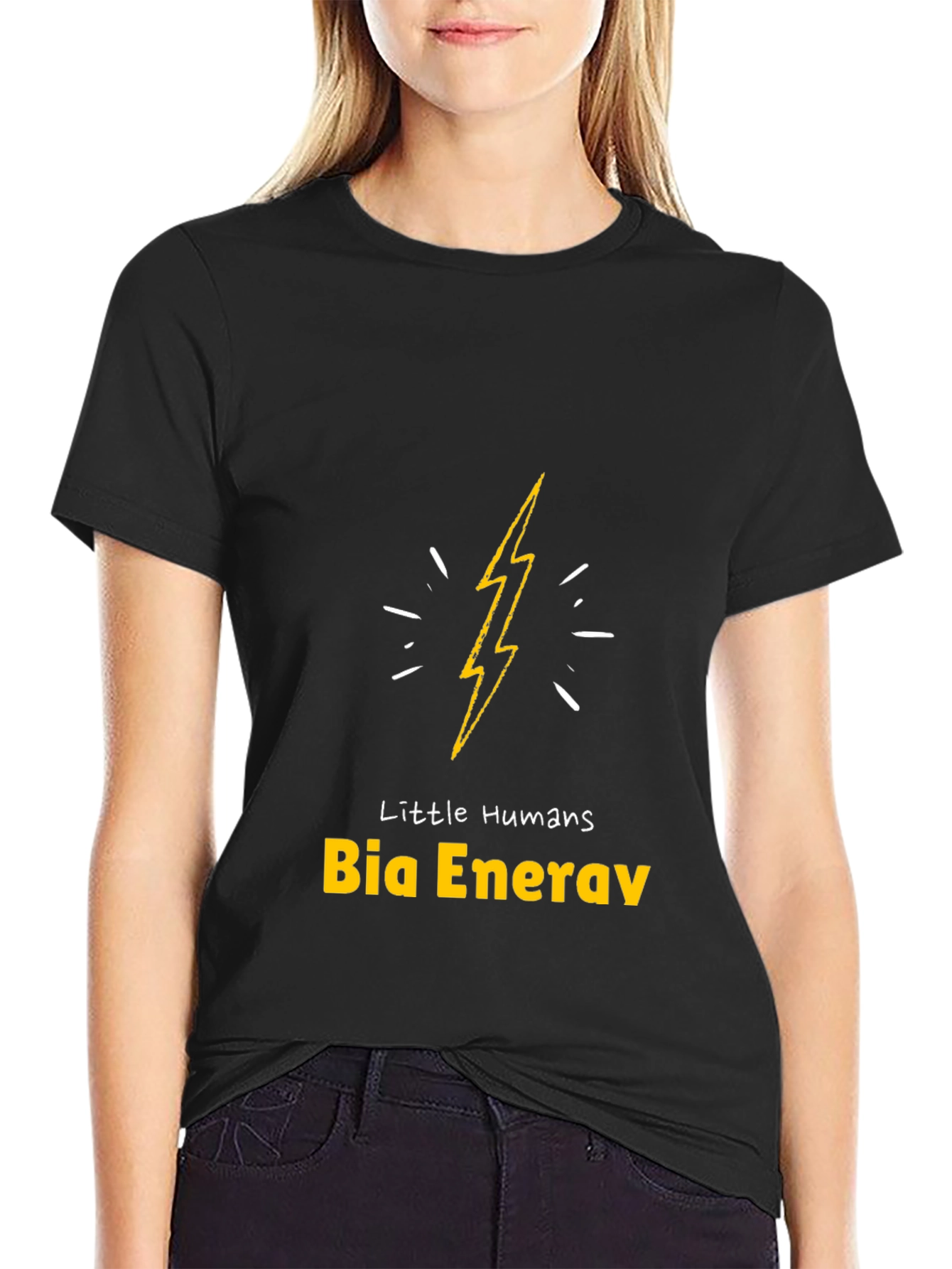 Little Humans Bia Energy Black Graphic Tee