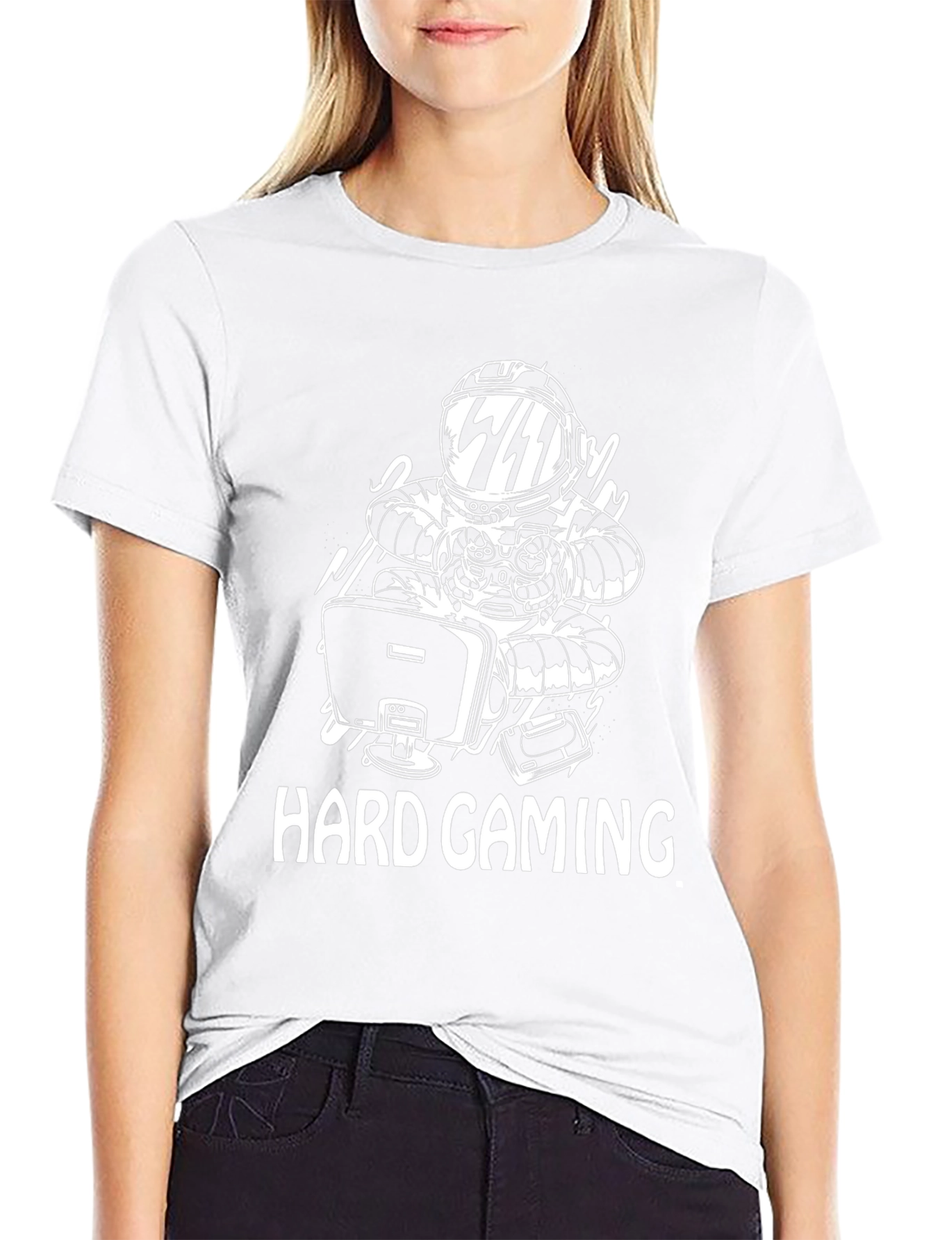 Hard Gaming Astronaut Graphic T-Shirt