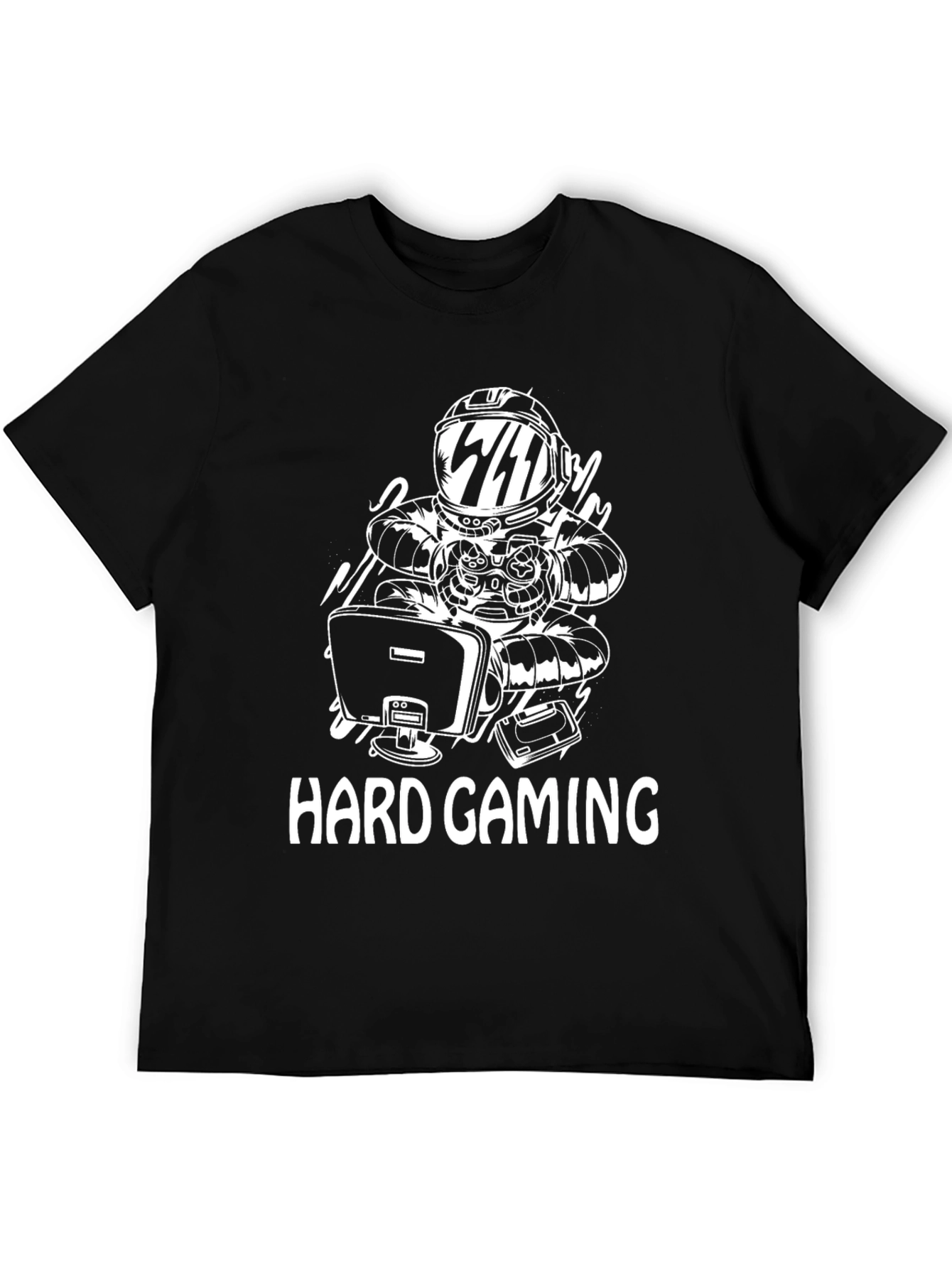 Hard Gaming Astronaut Graphic T-Shirt