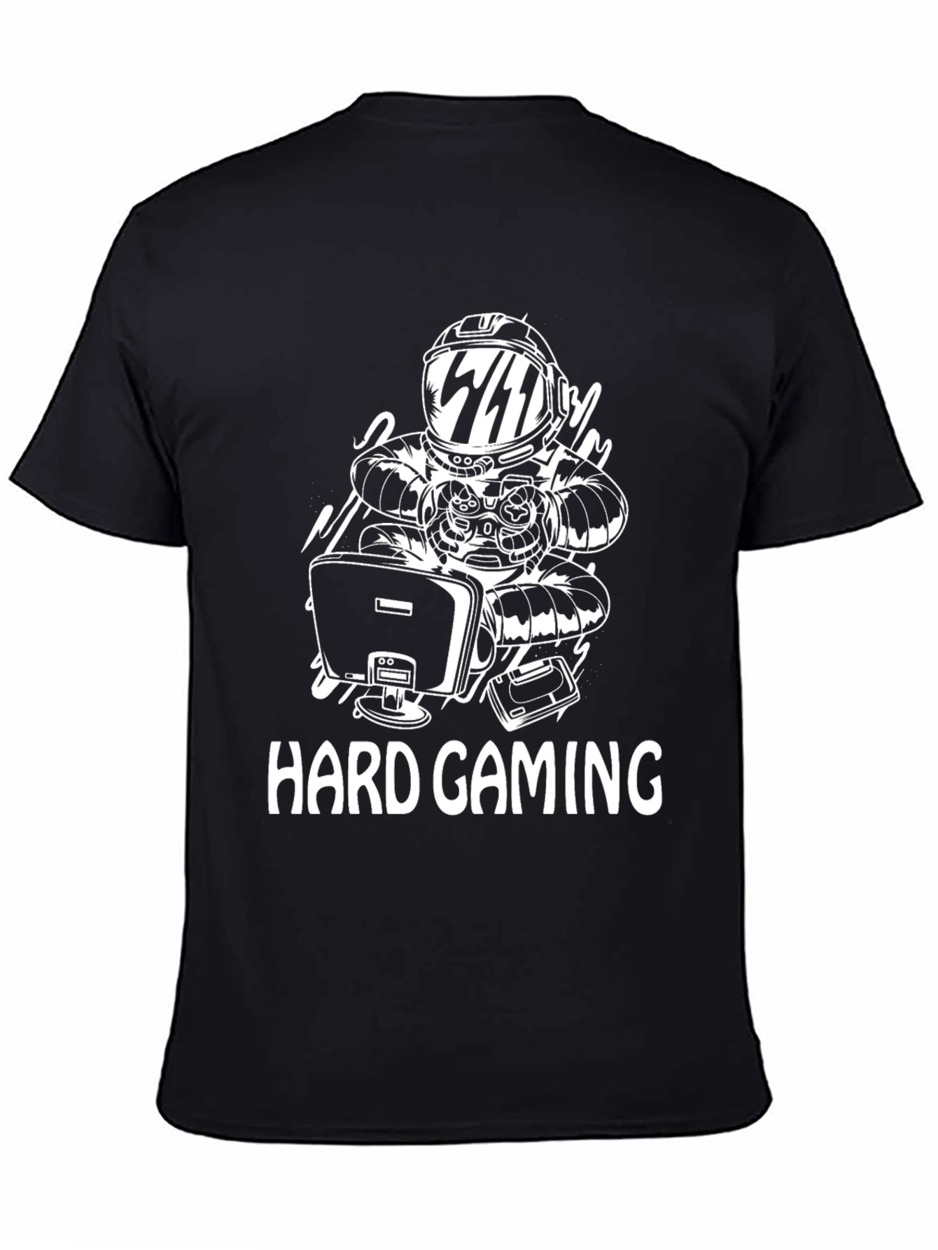 Hard Gaming Astronaut Graphic T-Shirt