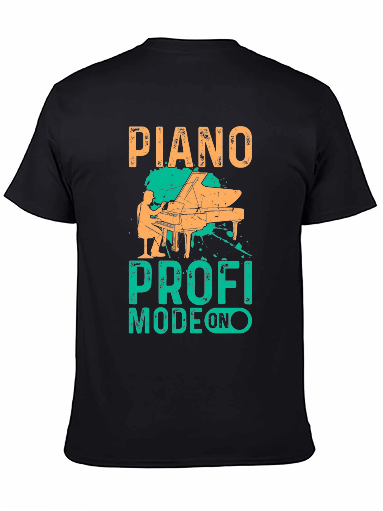 Piano Pro Mode On Black T-Shirt