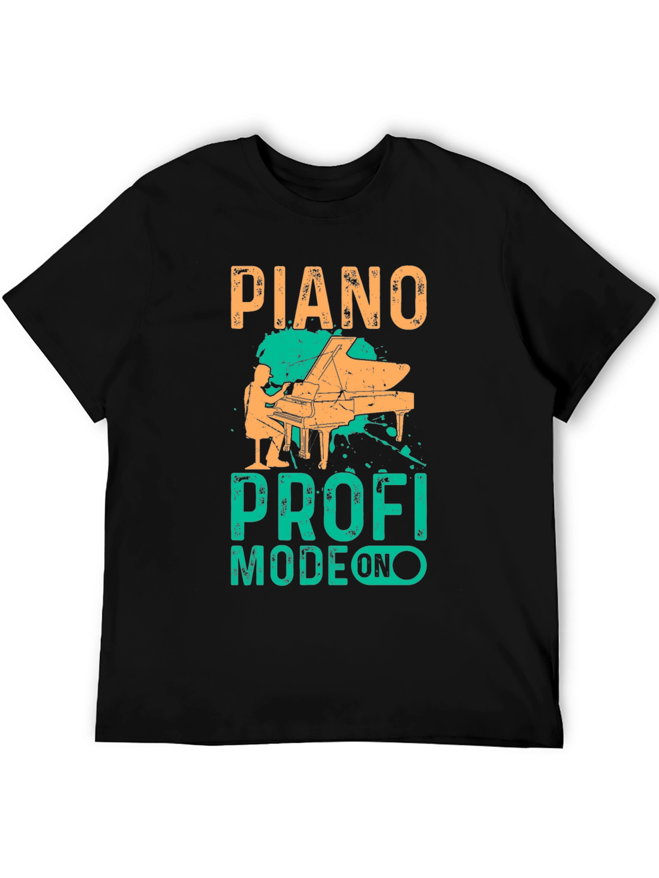 Piano Pro Mode On Black T-Shirt