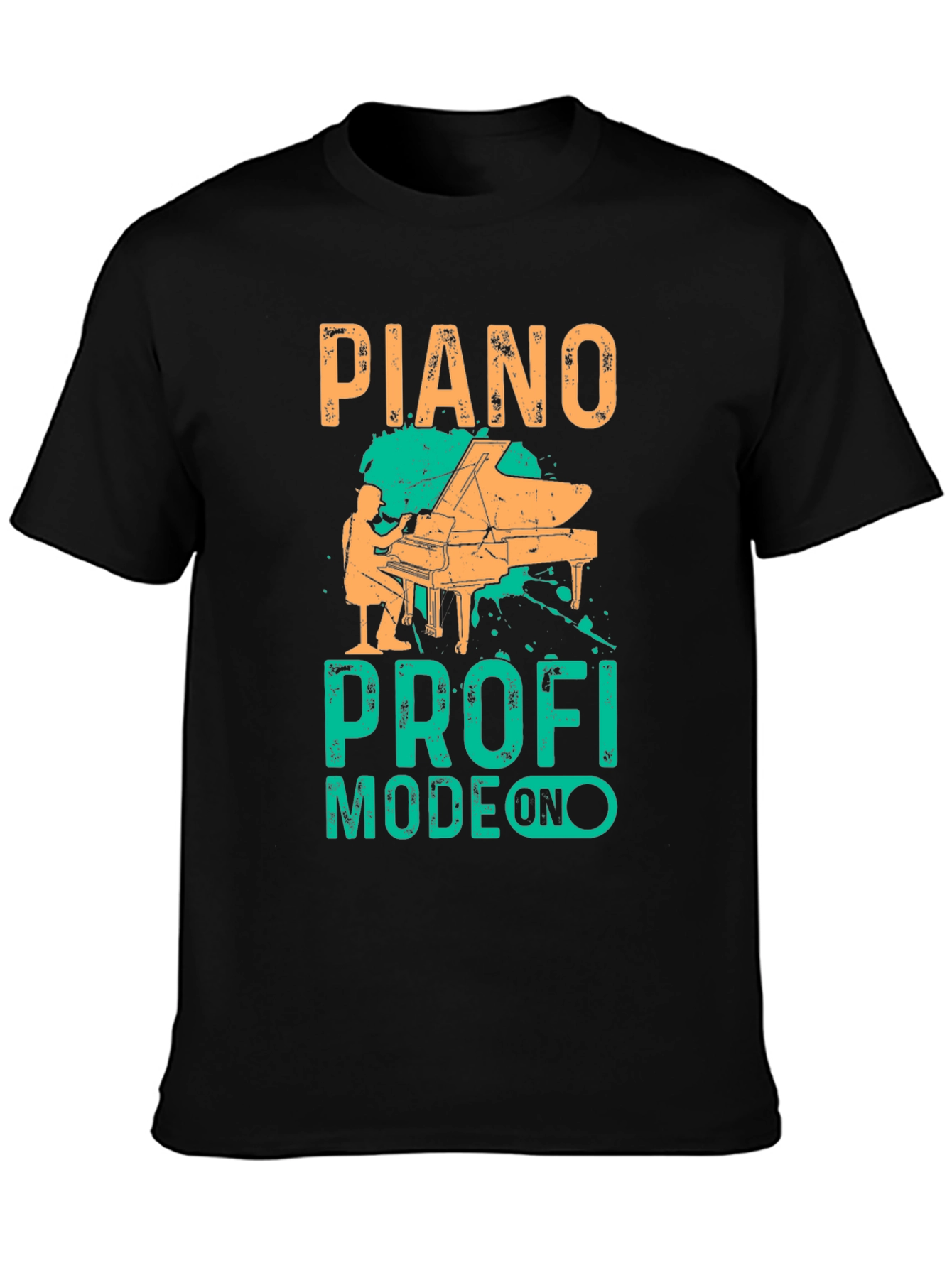 Piano Pro Mode On Black T-Shirt