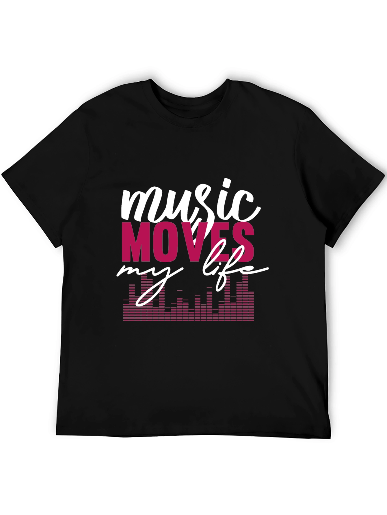 Music Moves My Life Graphic Tee - Black