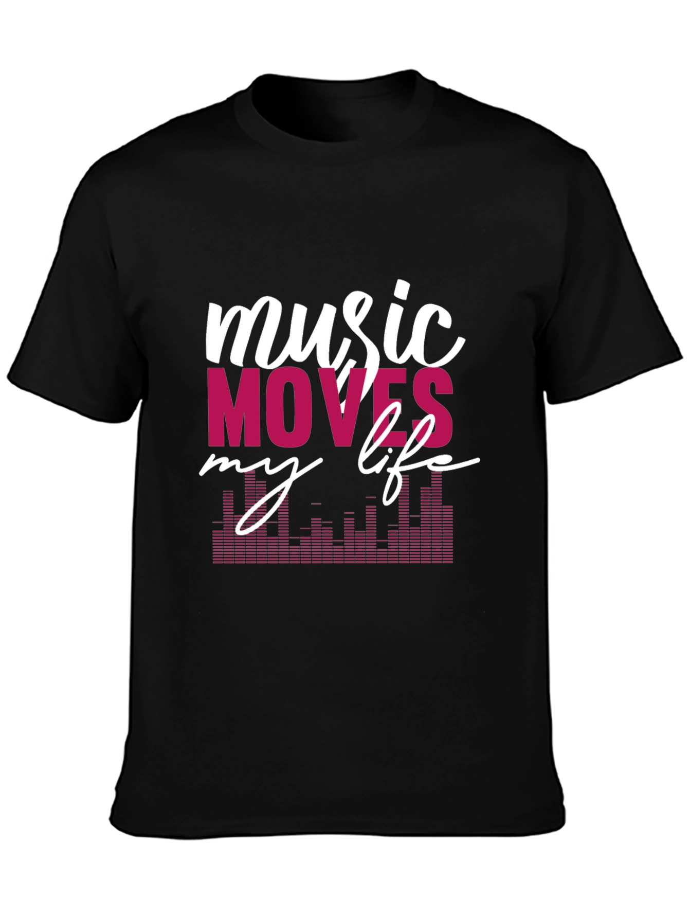Music Moves My Life Graphic Tee - Black
