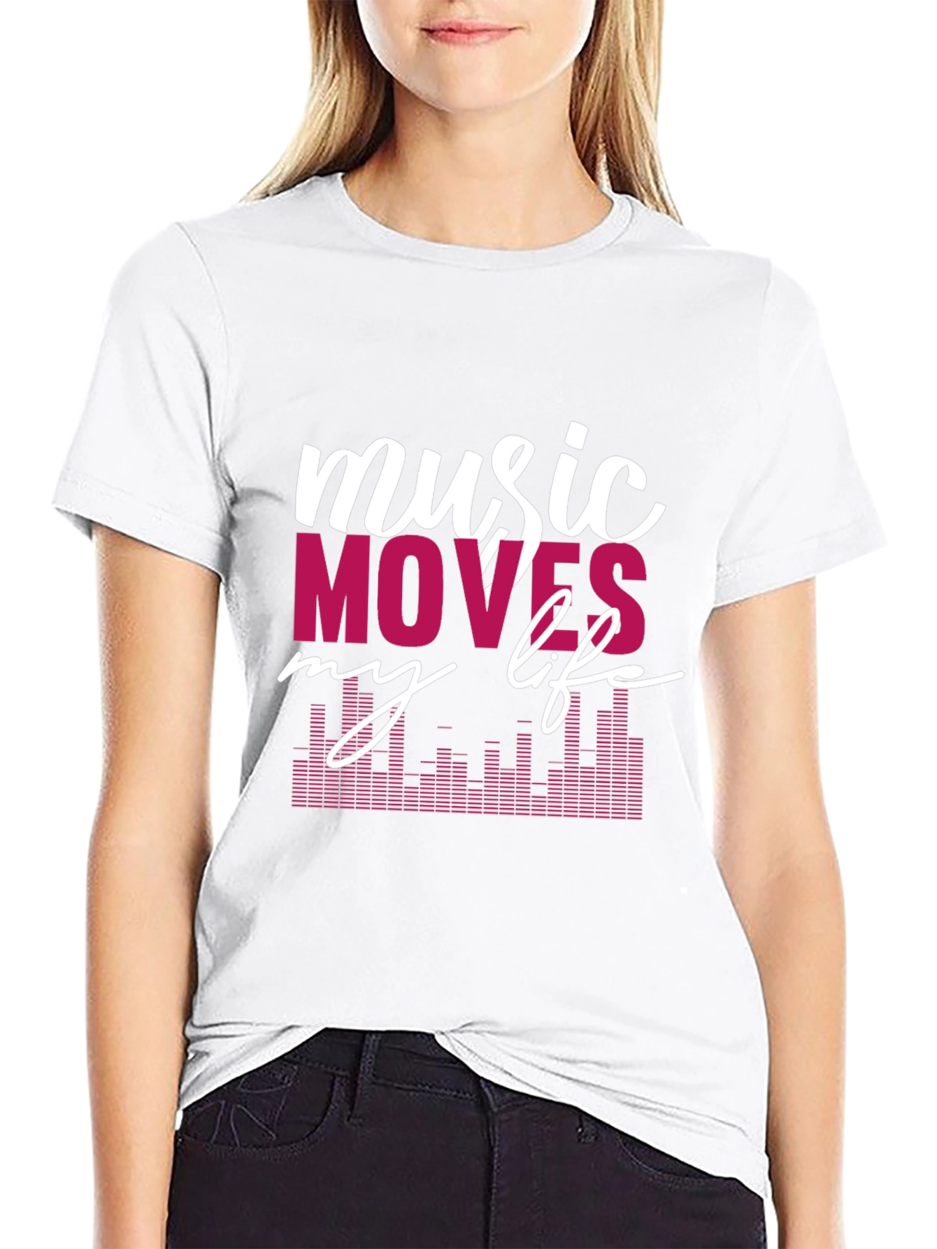 Music Moves My Life Graphic Tee - Black