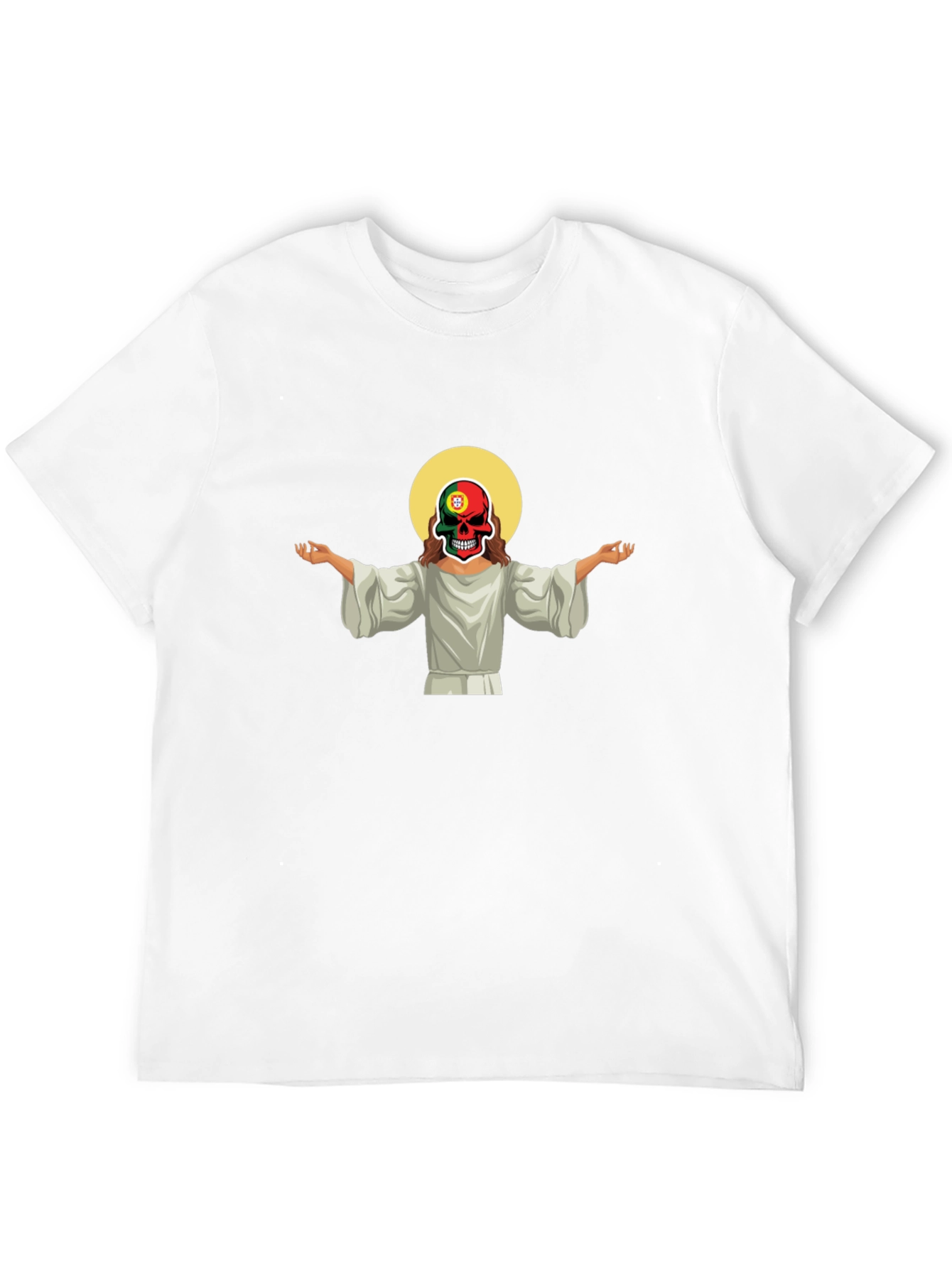 Jesus Skull Portugal Flag T-Shirt