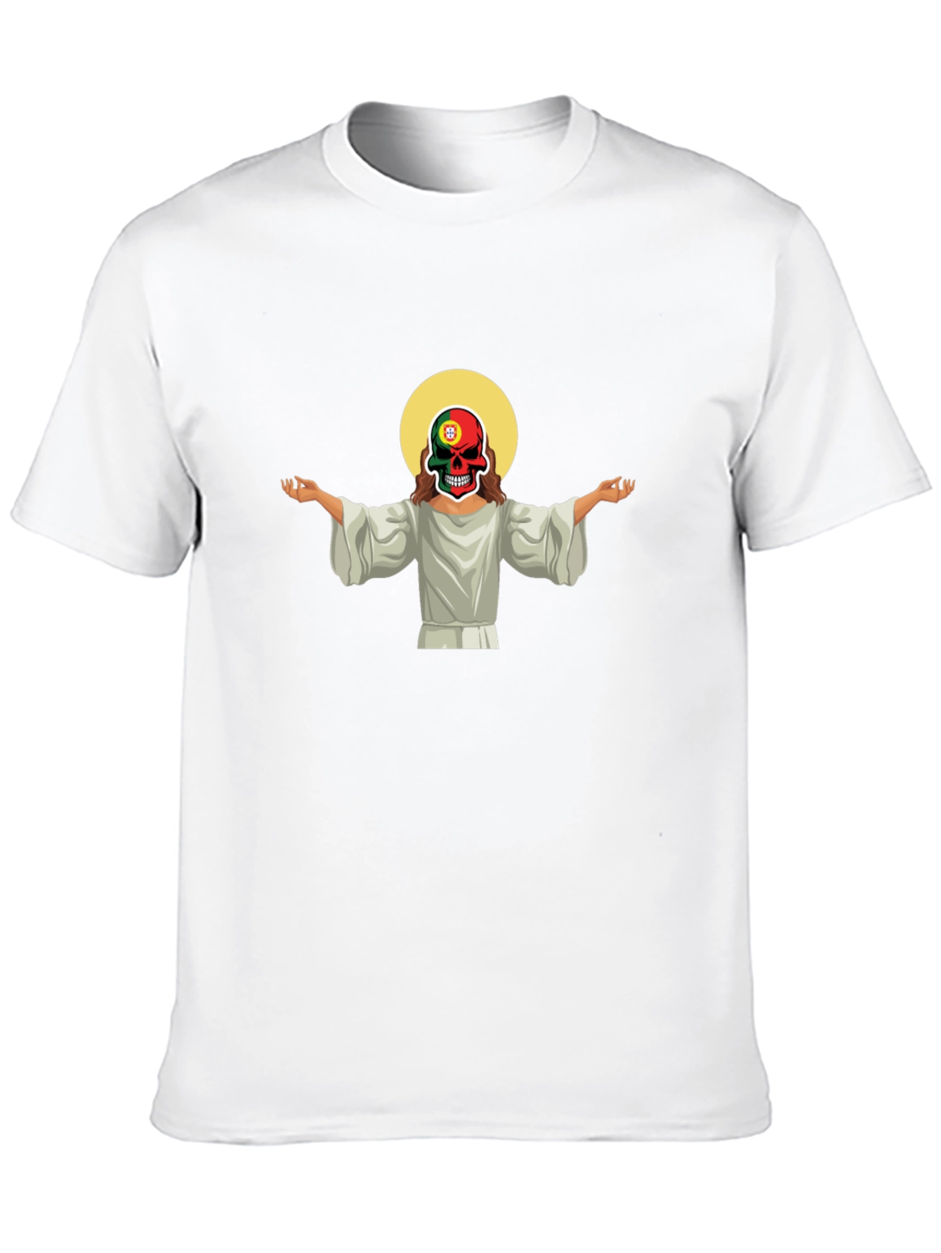 Jesus Skull Portugal Flag T-Shirt