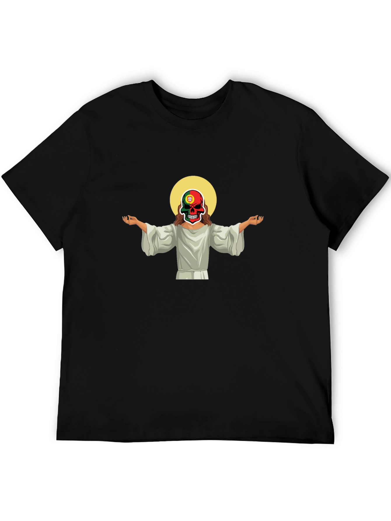 Jesus Skull Portugal Flag T-Shirt