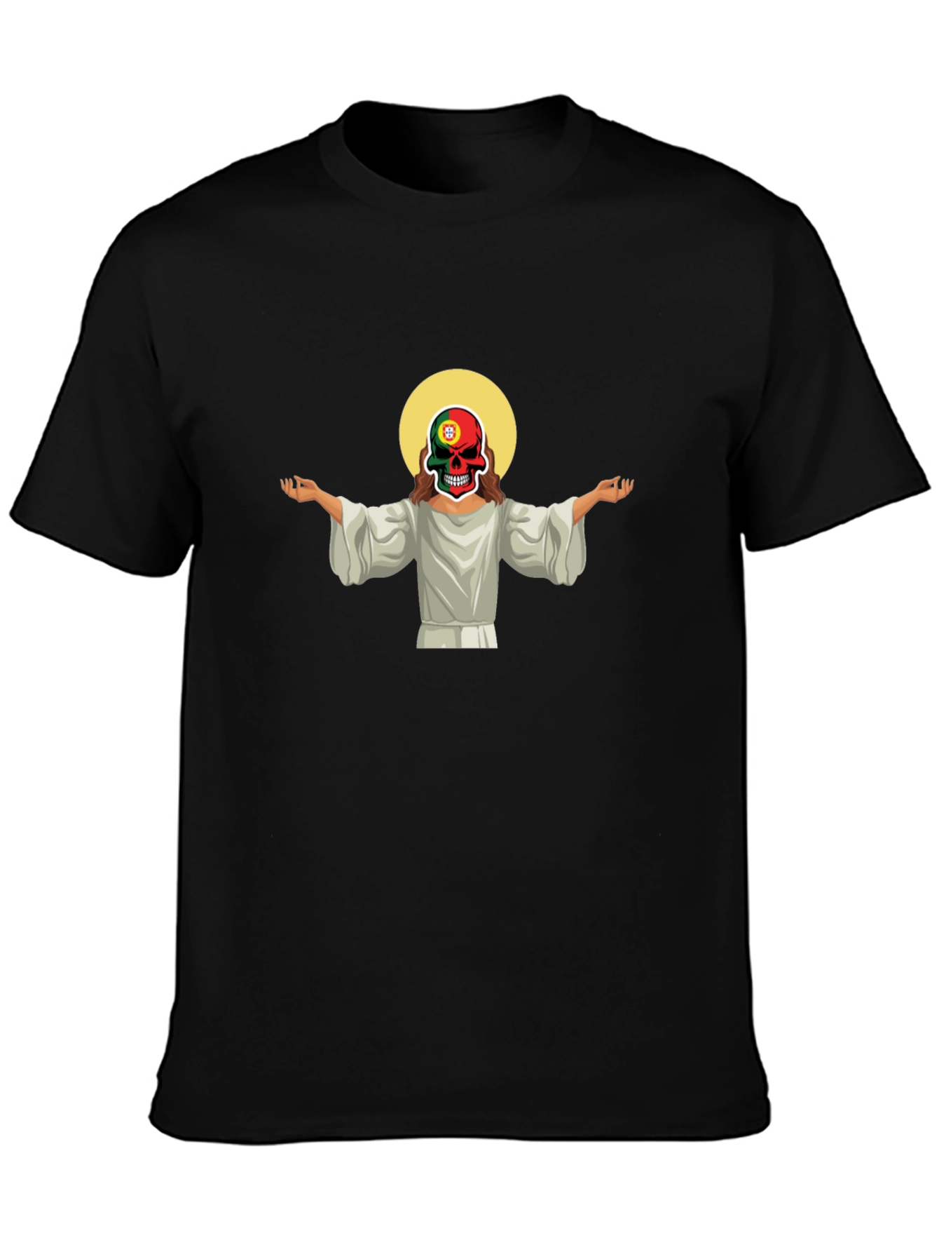Jesus Skull Portugal Flag T-Shirt