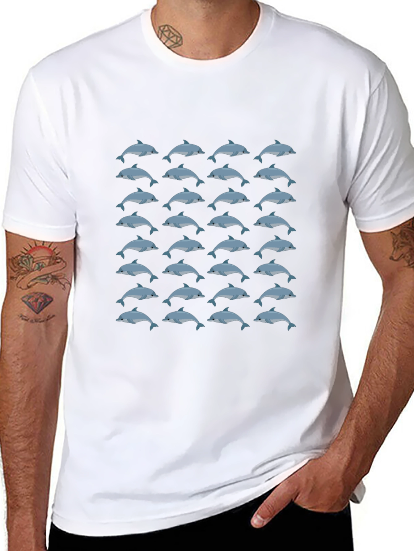 Dolphin Pattern T-Shirt