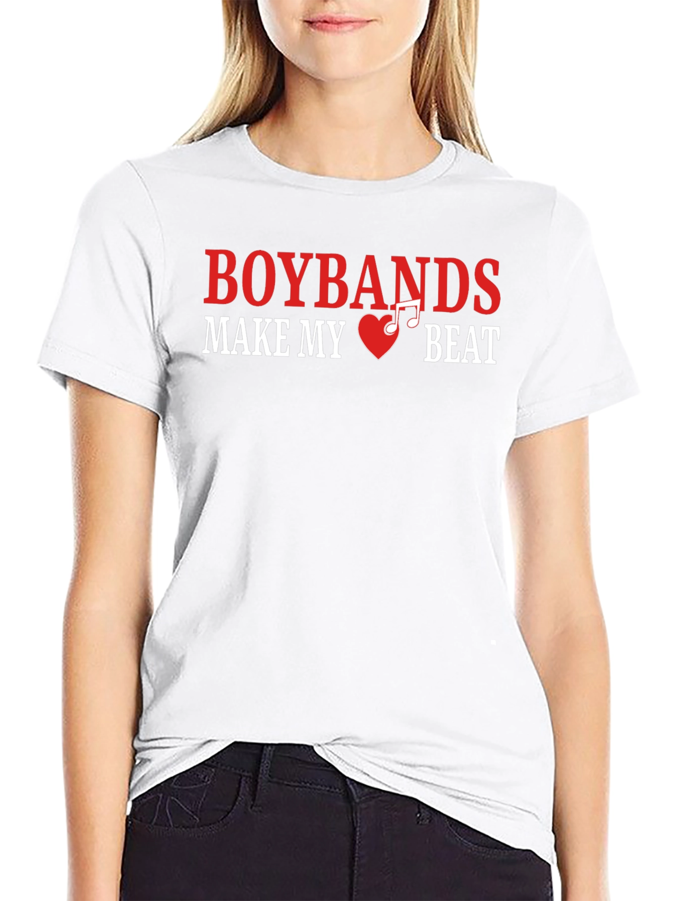 Boybands Make My Heart Beat Black T-Shirt