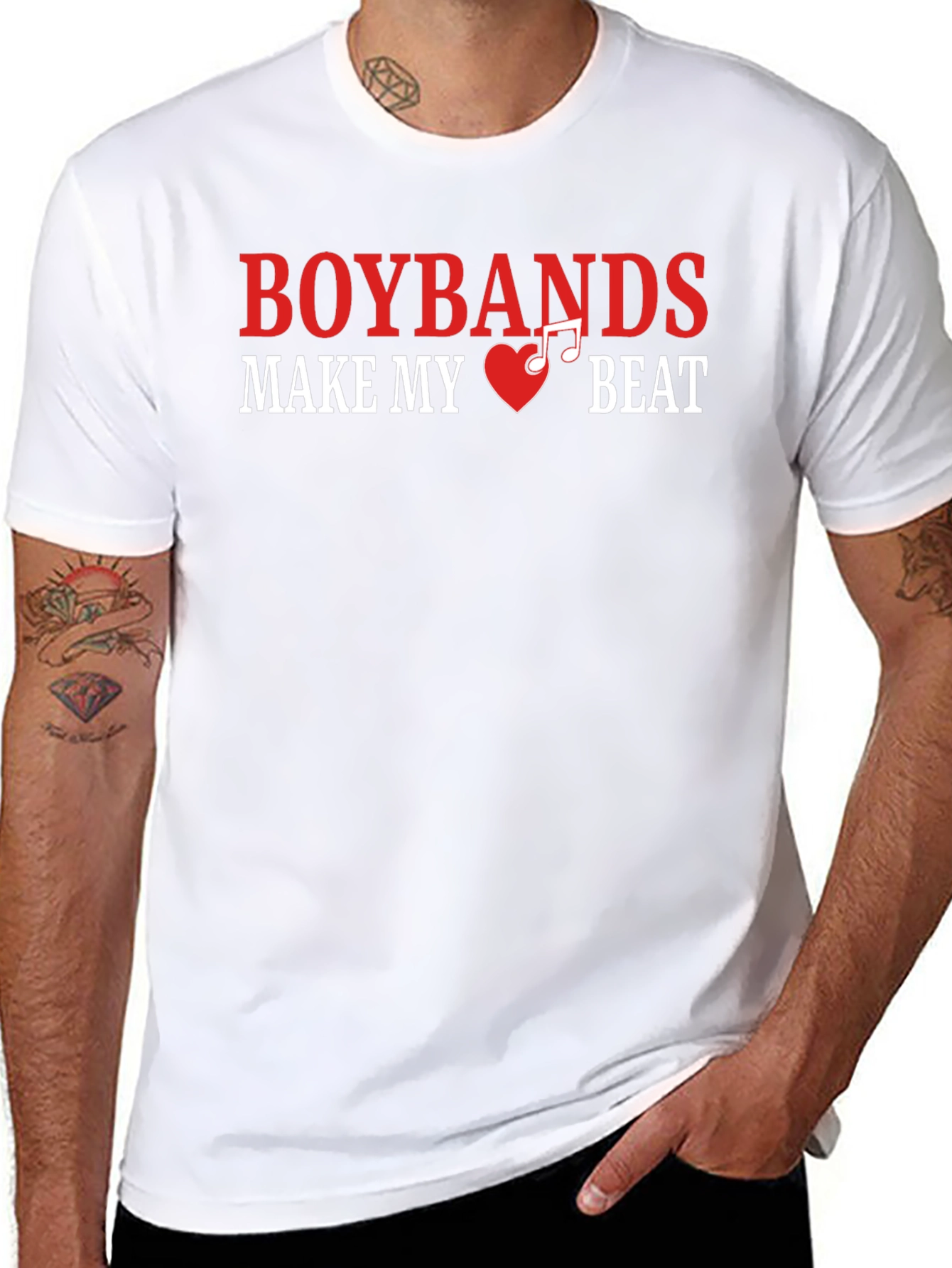 Boybands Make My Heart Beat Black T-Shirt
