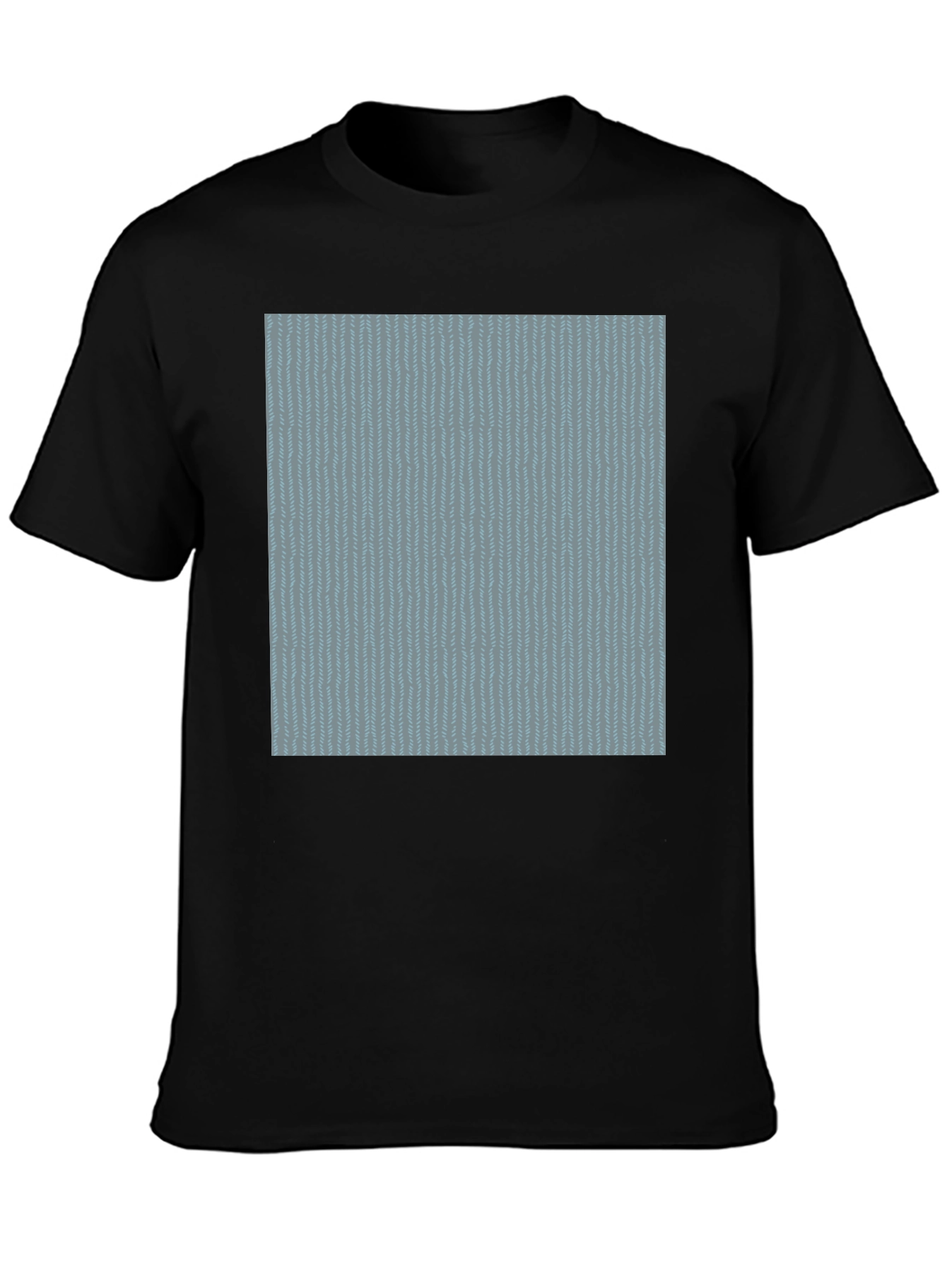 Cool Blue Pattern Black Tee