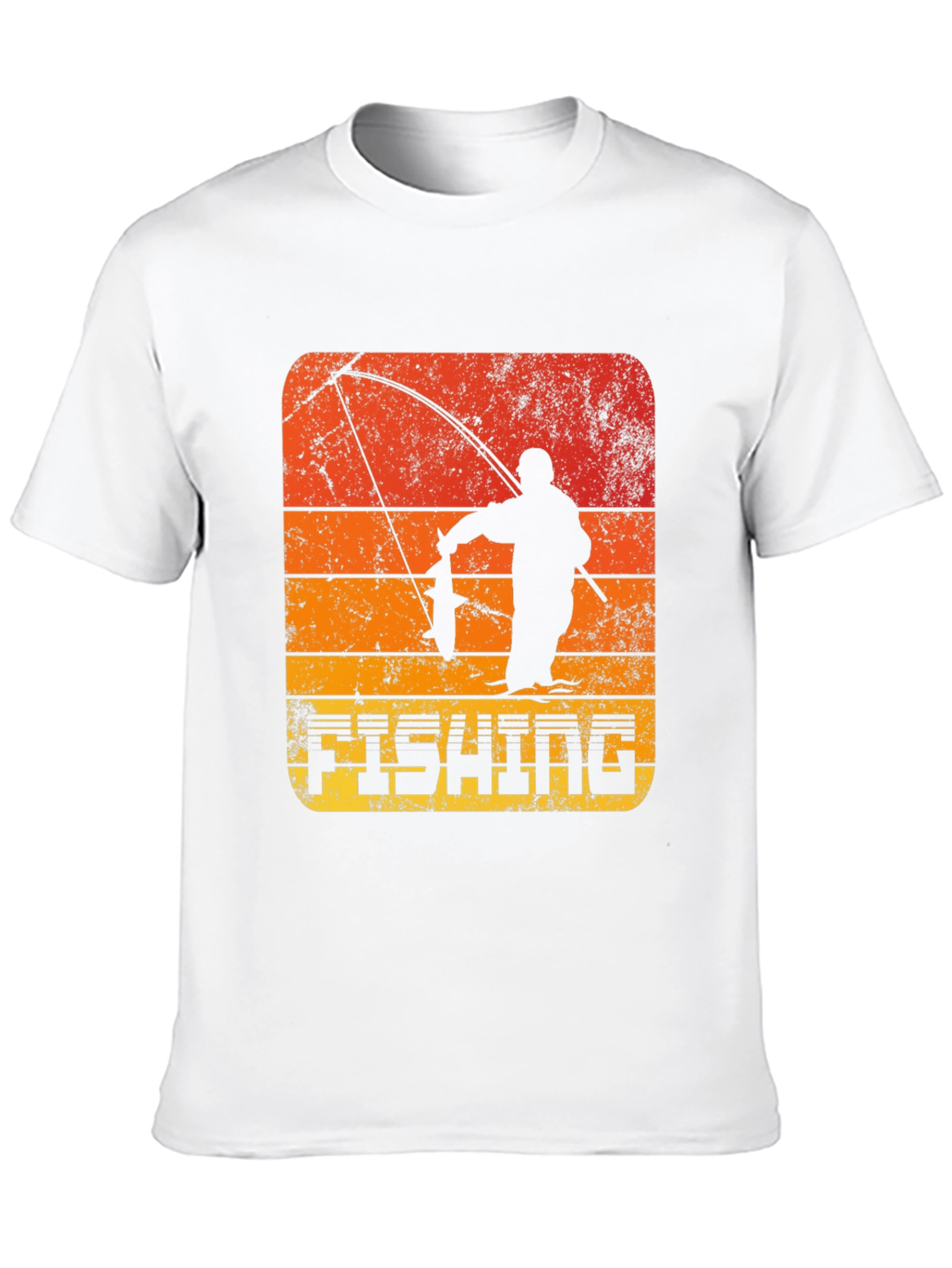 Retro Fishing T-Shirt - Angler Silhouette Design