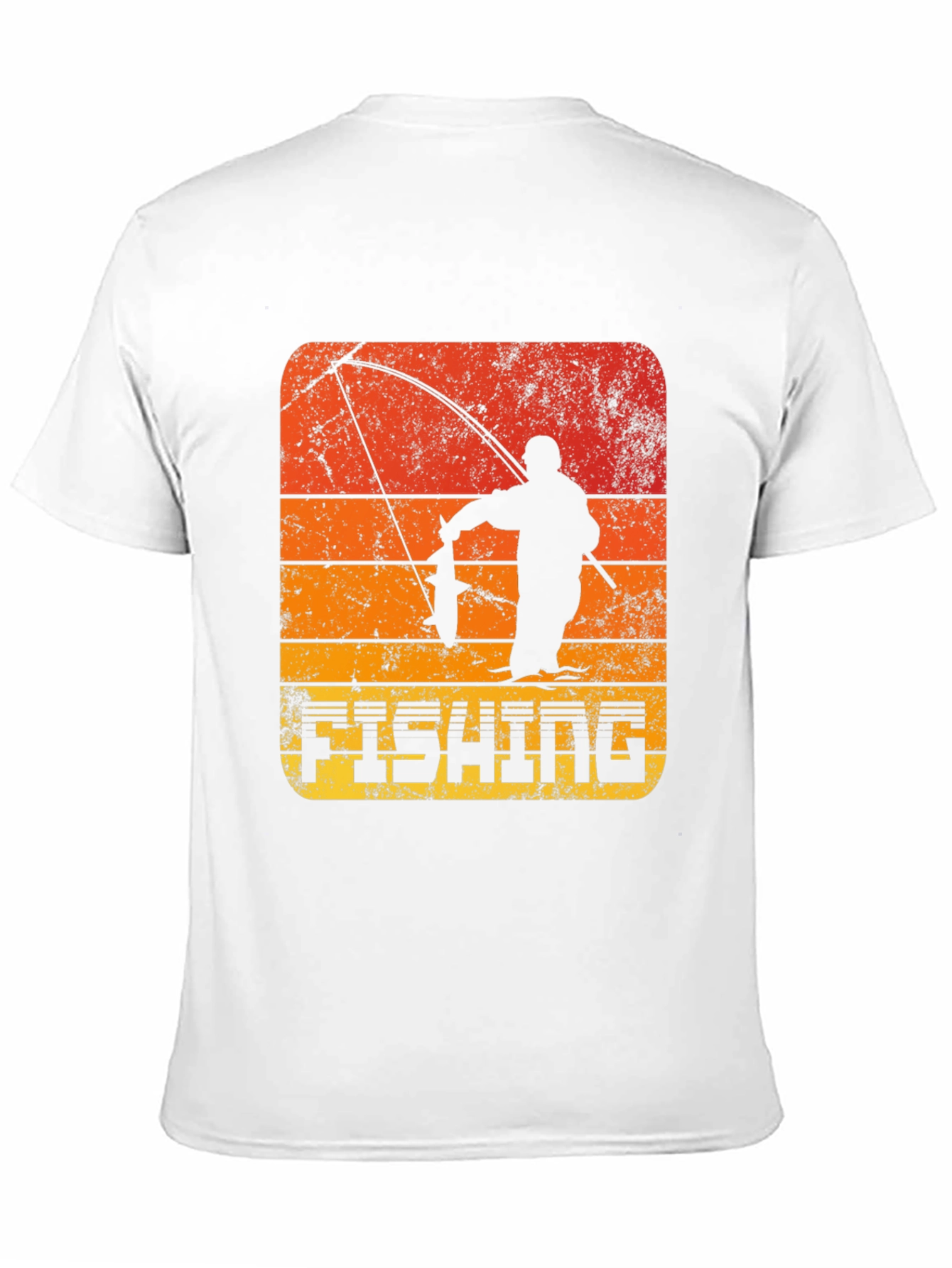 Retro Fishing T-Shirt - Angler Silhouette Design