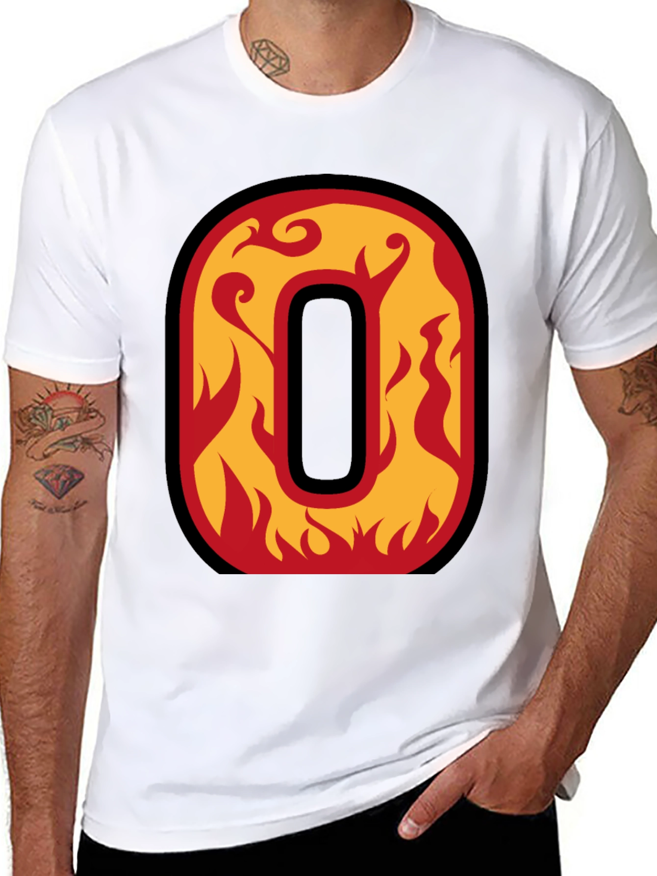 Fiery Letter O Graphic Tee