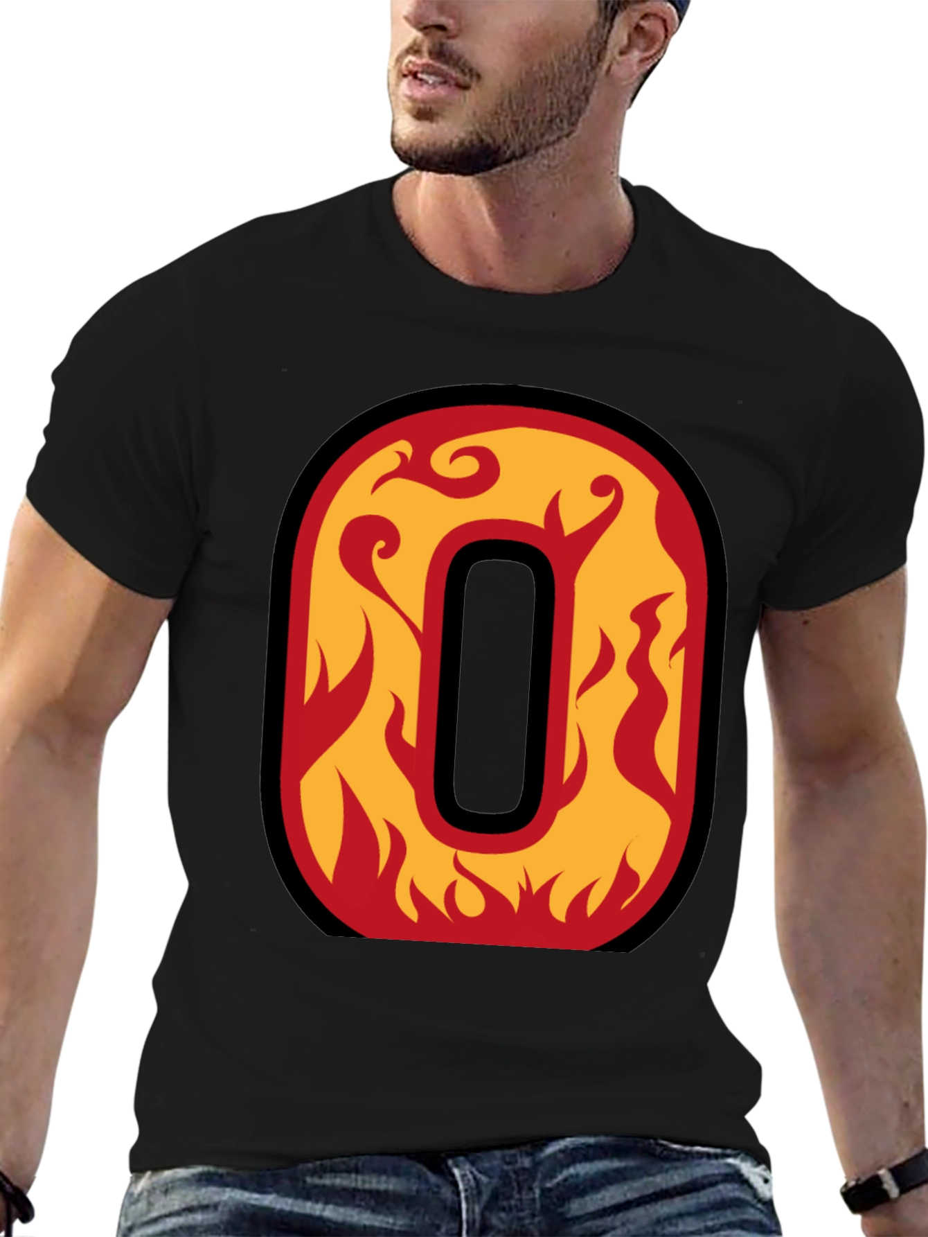 Fiery Letter O Graphic Tee