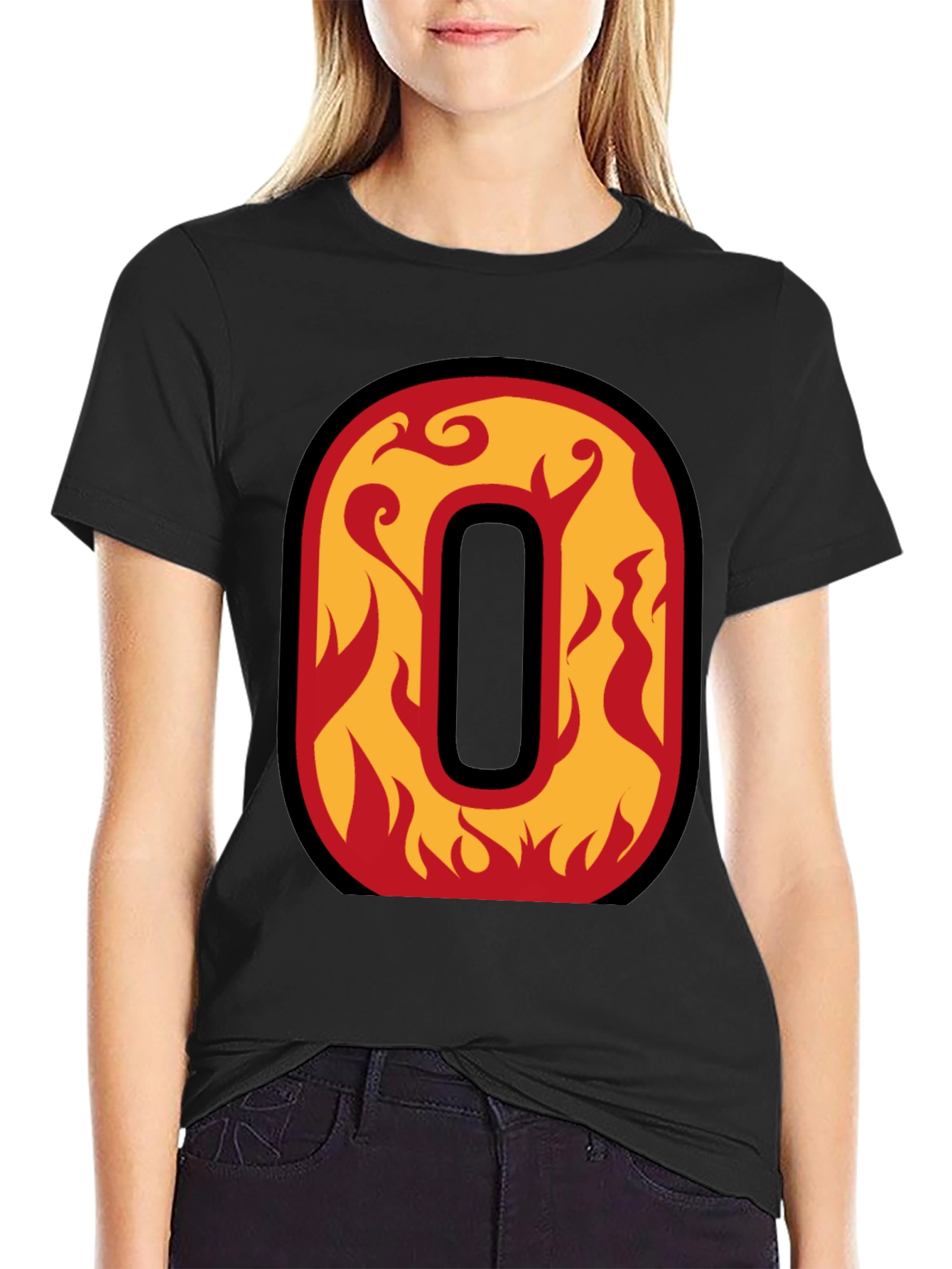 Fiery Letter O Graphic Tee